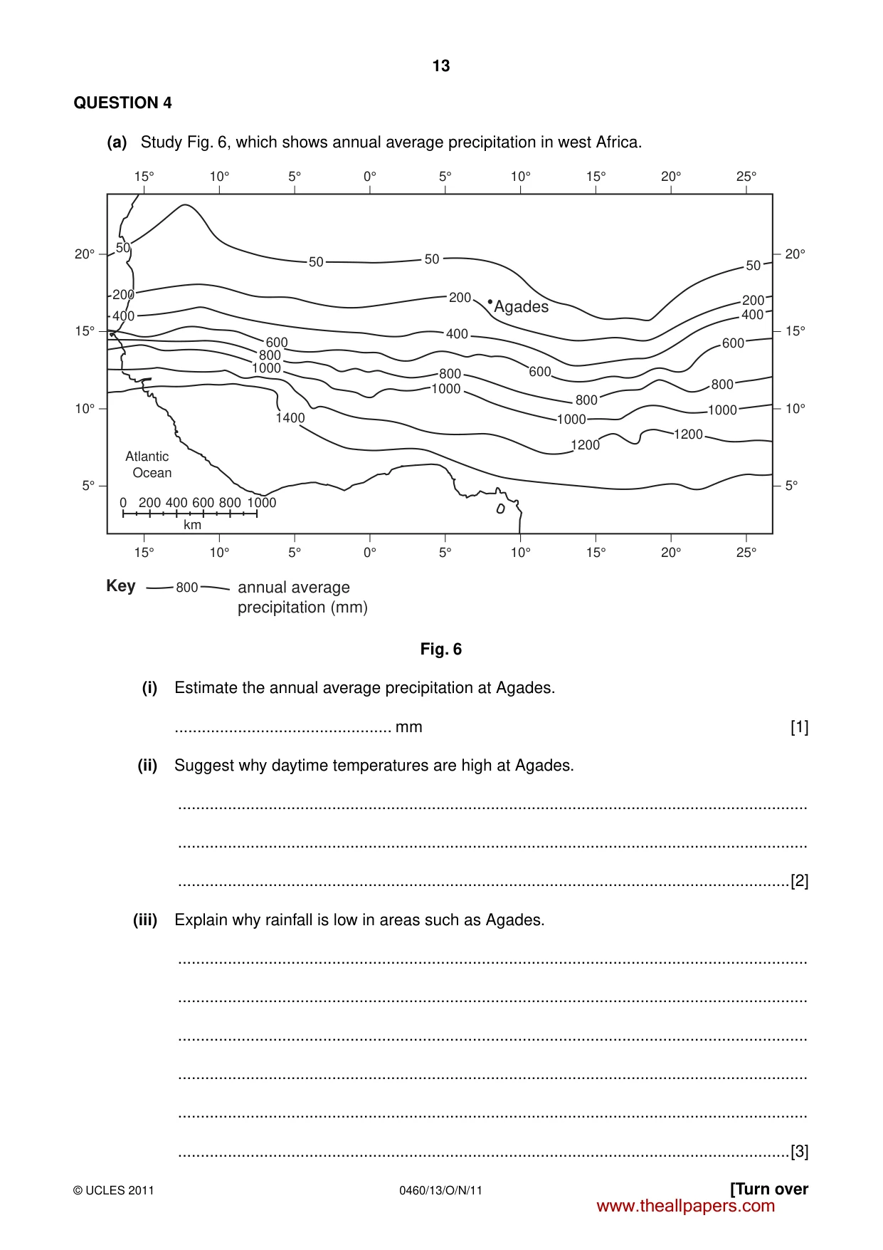 Cambridge IGCSE Geography 0460 2011 Oct/Nov Paper 1 · Variant 3 question paper, page 13 of 24