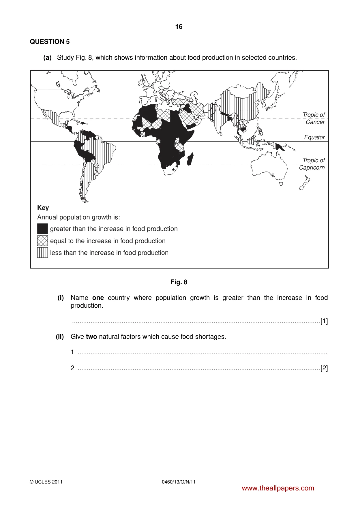 Cambridge IGCSE Geography 0460 2011 Oct/Nov Paper 1 · Variant 3 question paper, page 16 of 24