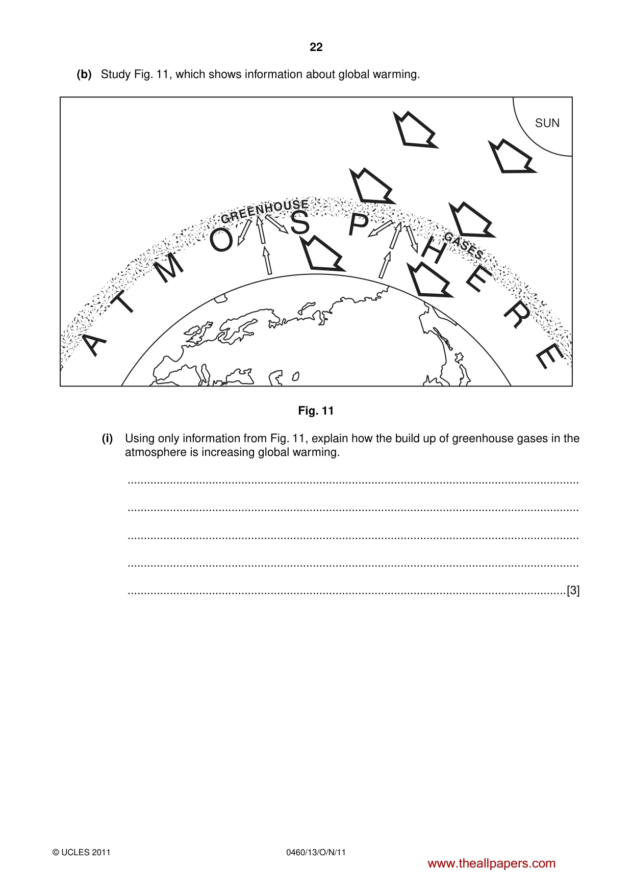 Cambridge IGCSE Geography 0460 2011 Oct/Nov Paper 1 · Variant 3 question paper, page 22 of 24