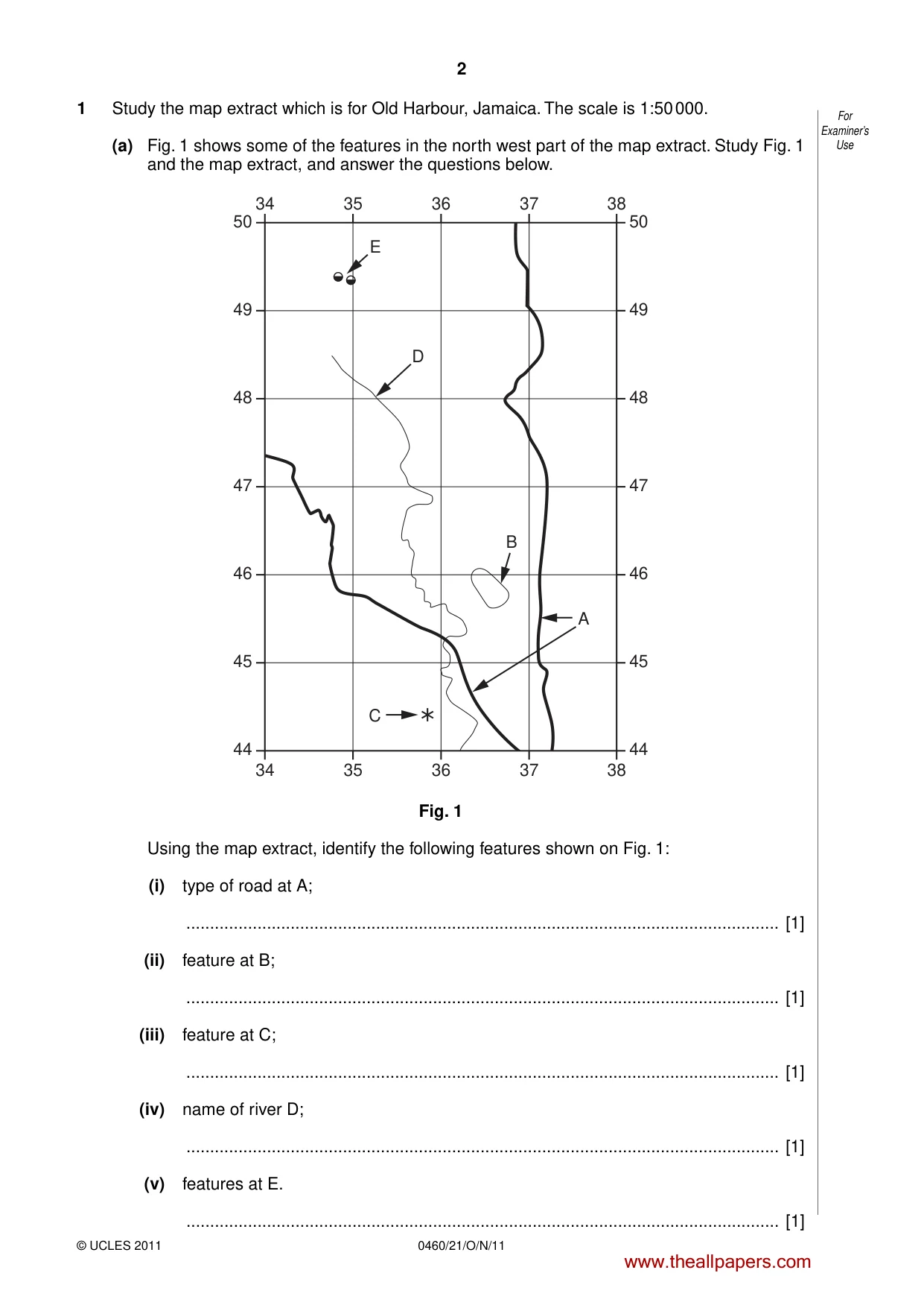 Cambridge IGCSE Geography 0460 2011 Oct/Nov Paper 2 · Variant 1 question paper, page 2 of 16