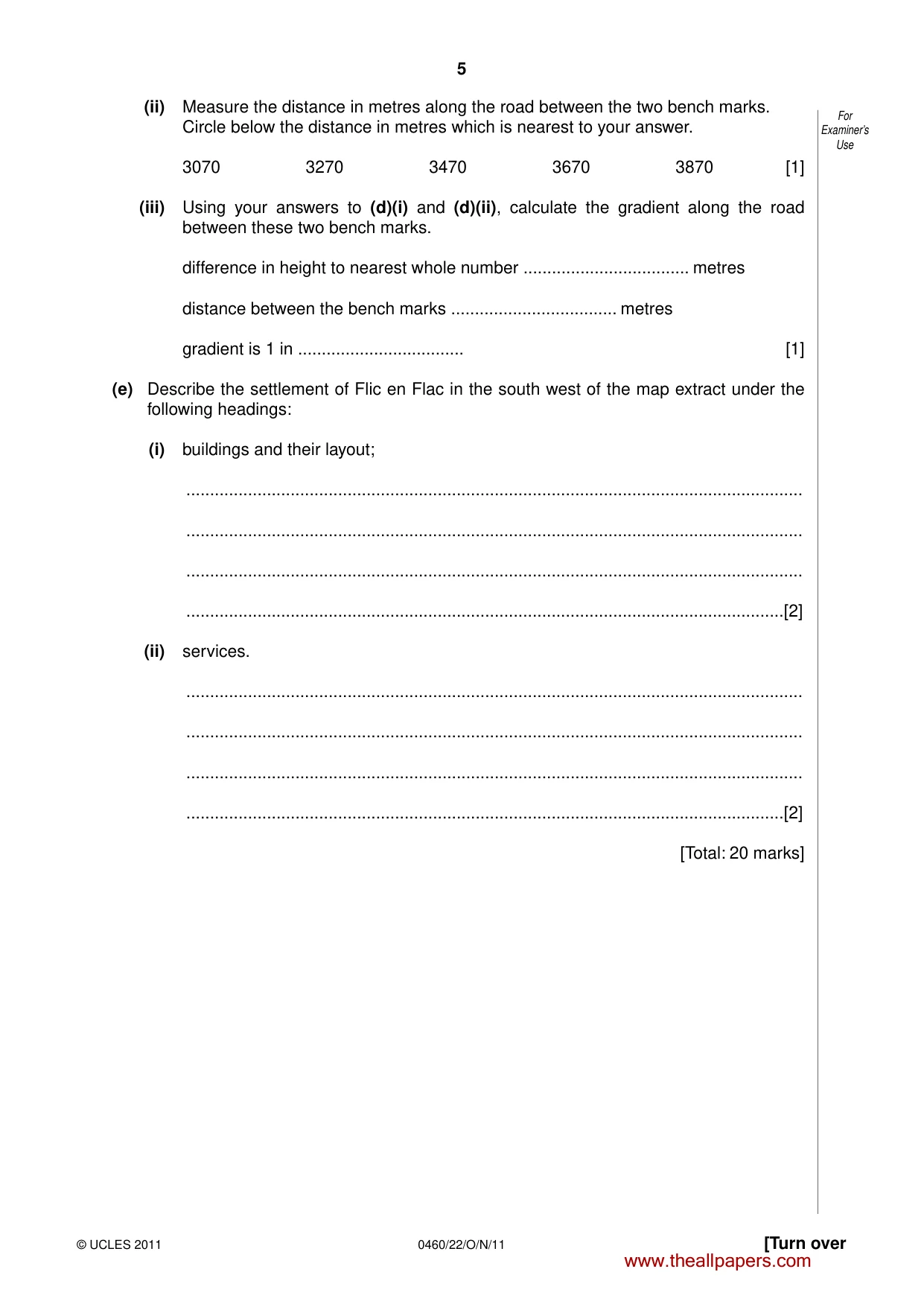 Cambridge IGCSE Geography 0460 2011 Oct/Nov Paper 2 · Variant 2 question paper, page 5 of 16