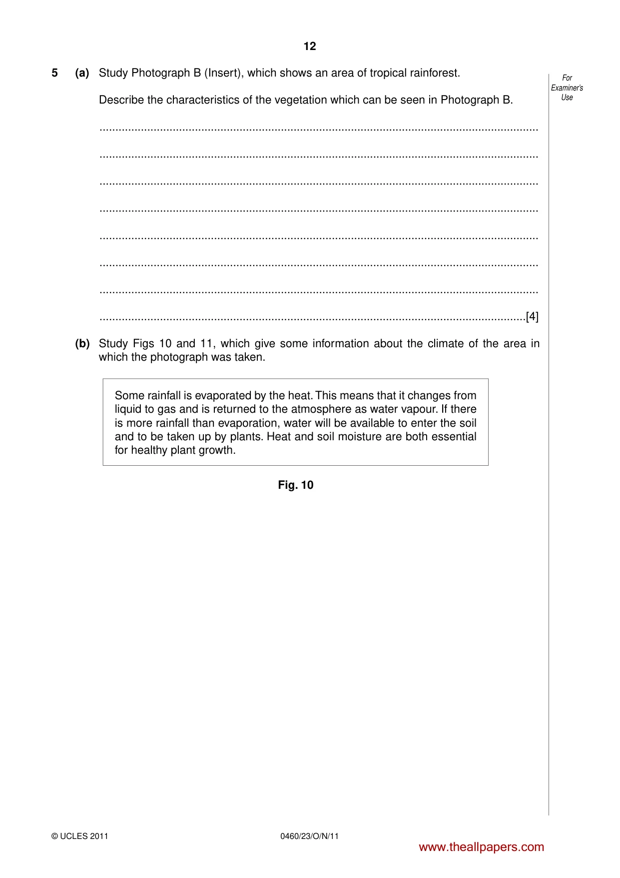 Cambridge IGCSE Geography 0460 2011 Oct/Nov Paper 2 · Variant 3 question paper, page 12 of 16