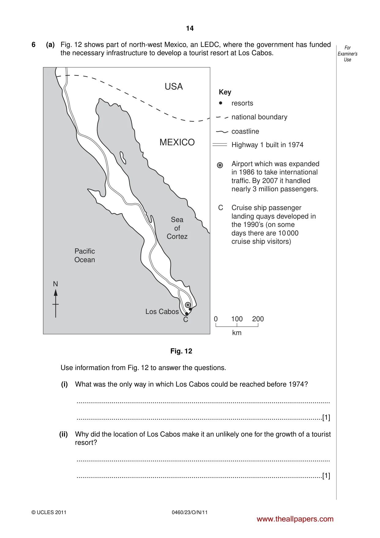 Cambridge IGCSE Geography 0460 2011 Oct/Nov Paper 2 · Variant 3 question paper, page 14 of 16