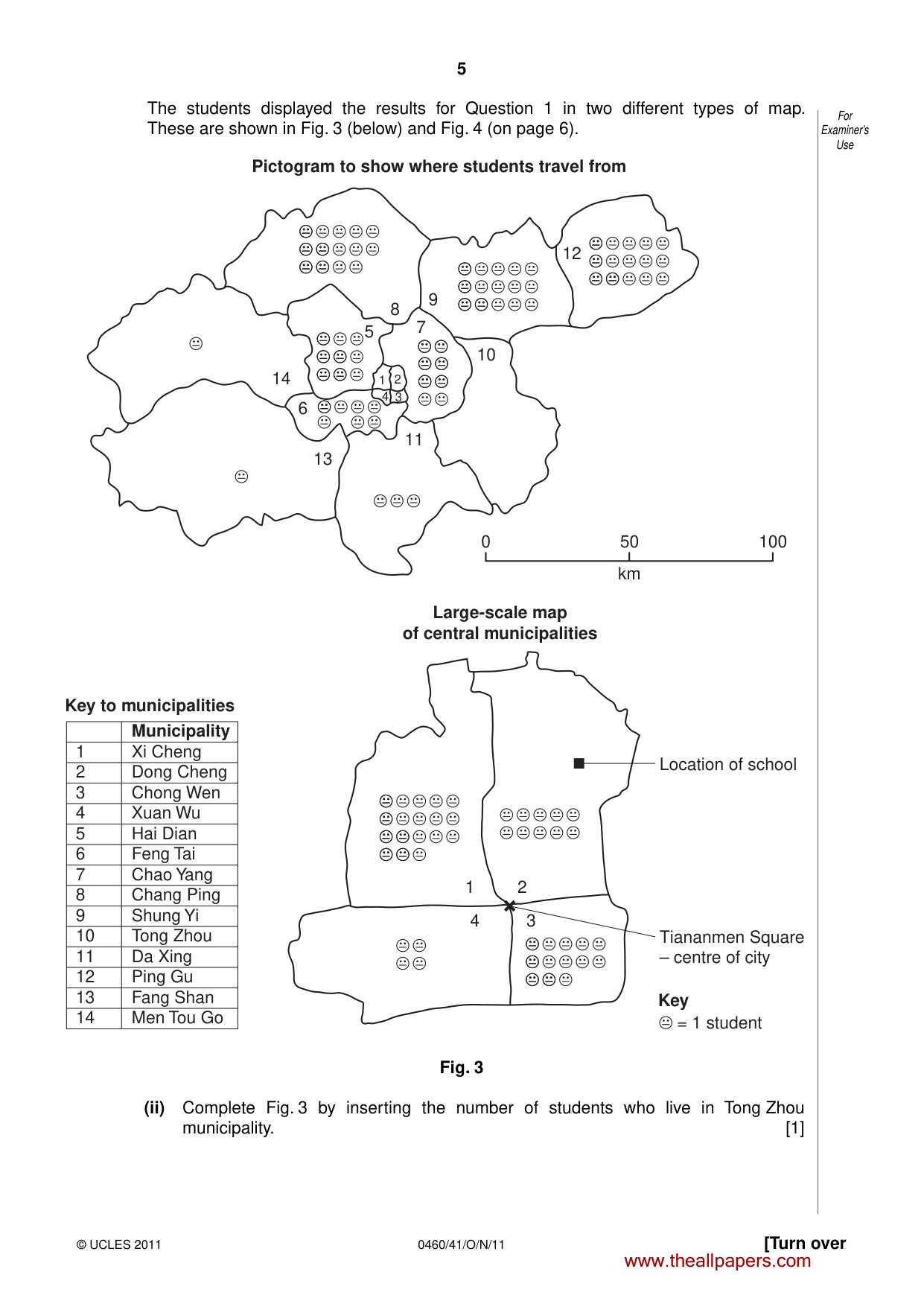 Cambridge IGCSE Geography 0460 2011 Oct/Nov Paper 4 · Variant 1 question paper, page 5 of 16