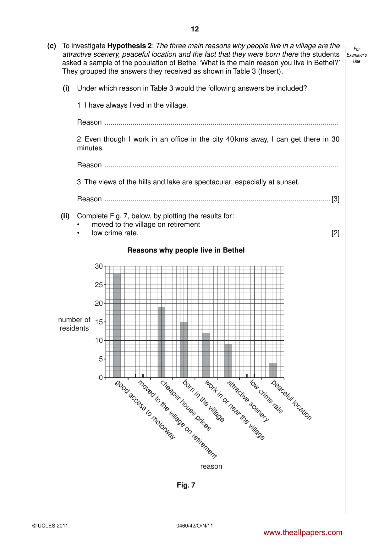 Cambridge IGCSE Geography 0460 2011 Oct/Nov Paper 4 · Variant 2 question paper, page 12 of 16