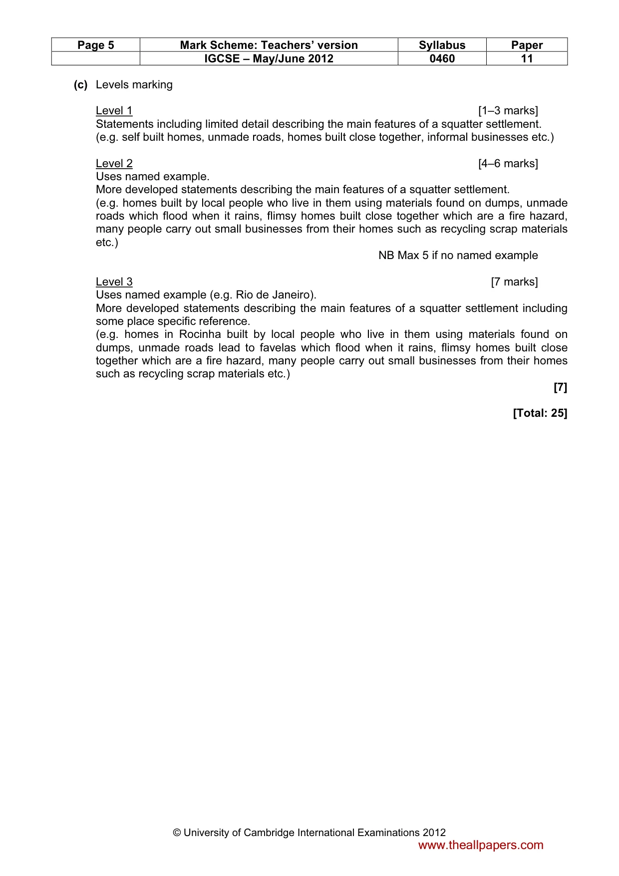 Mark scheme, page 5 of 13