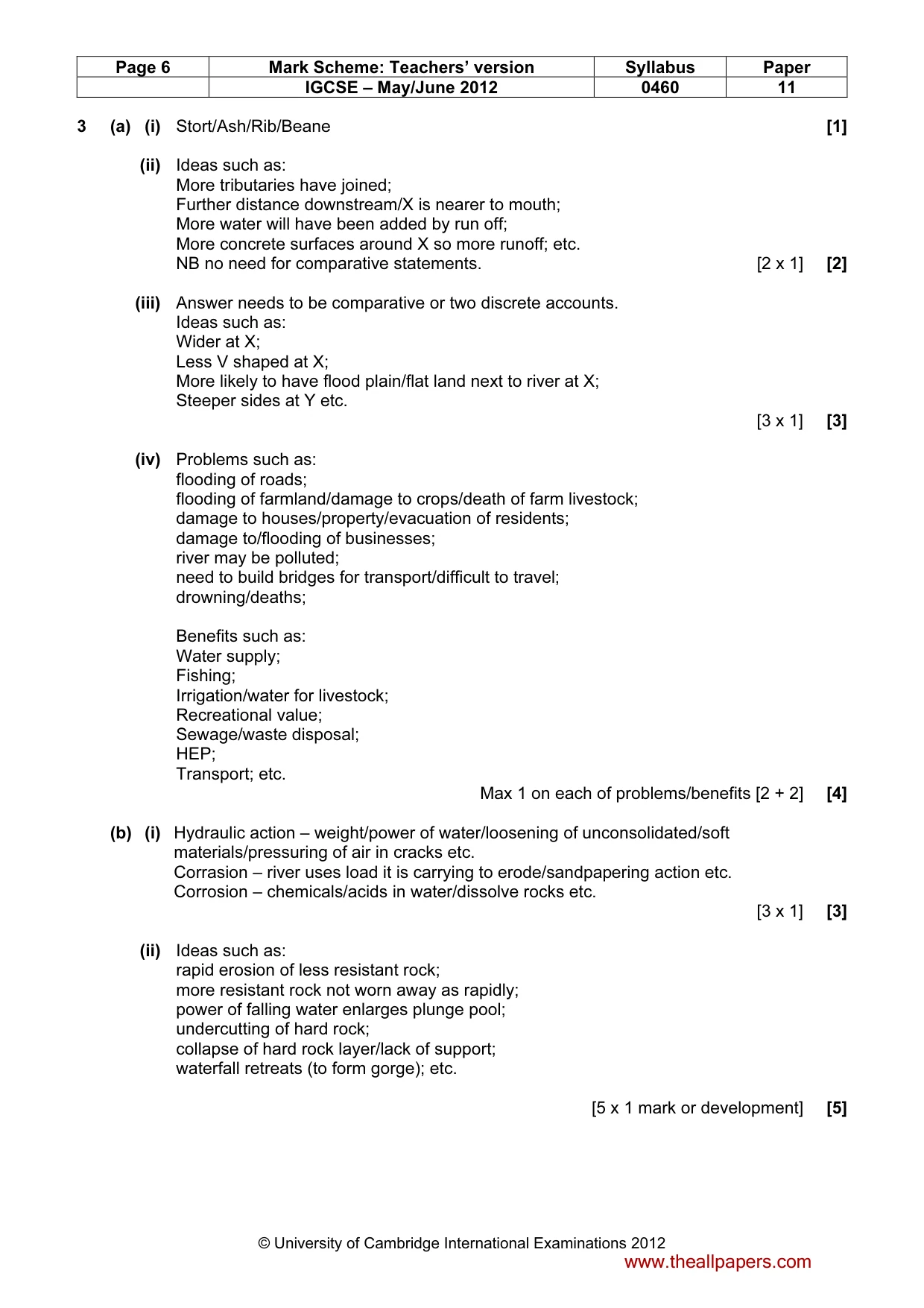 Mark scheme, page 6 of 13