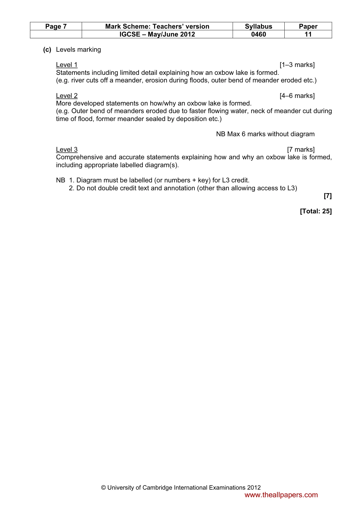 Mark scheme, page 7 of 13