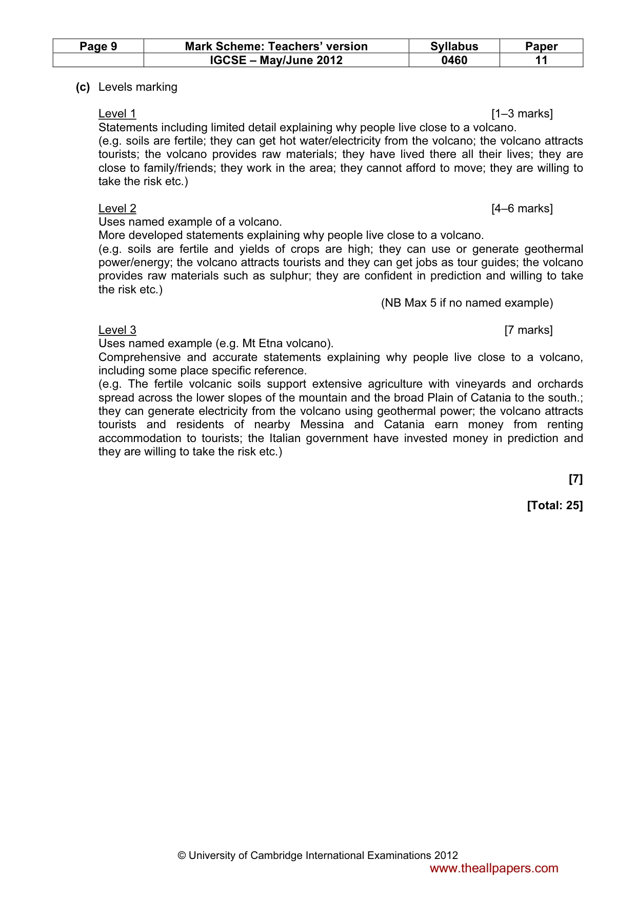 Mark scheme, page 9 of 13