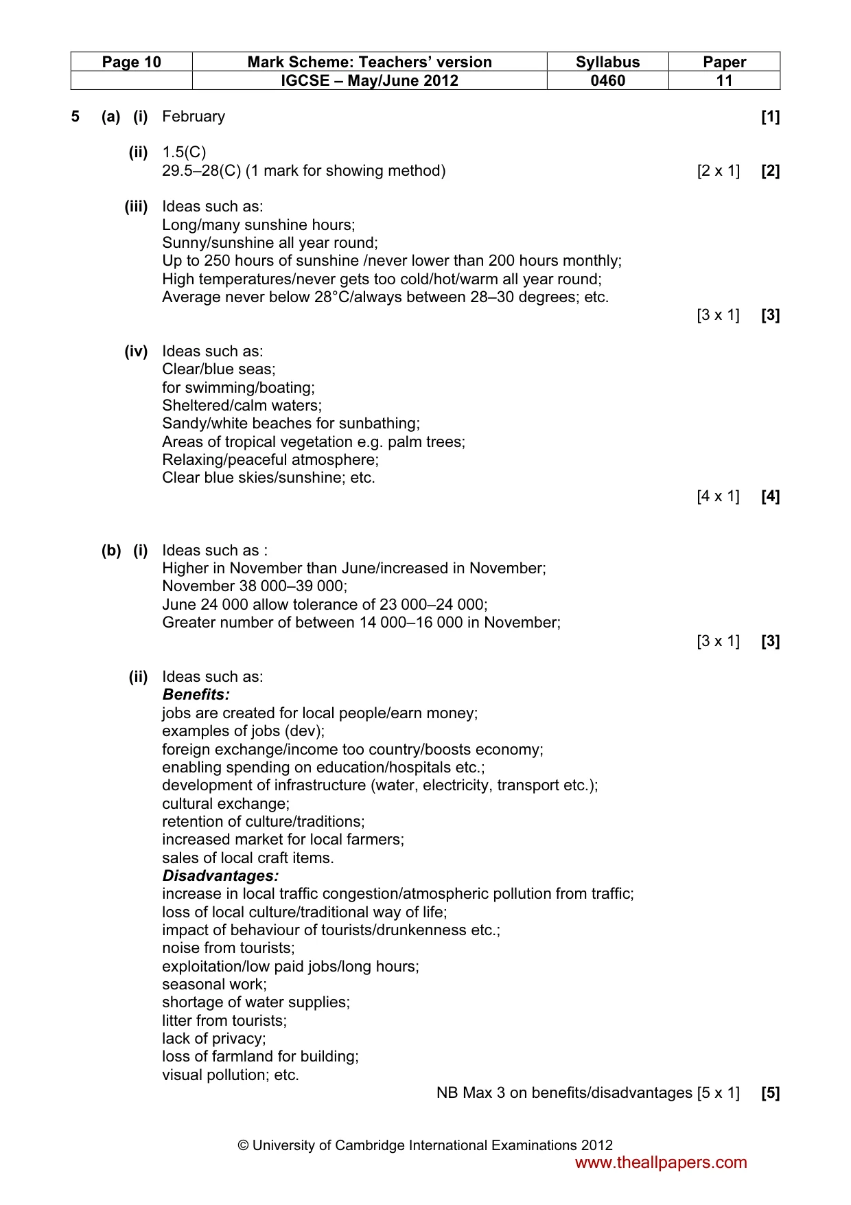 Mark scheme, page 10 of 13