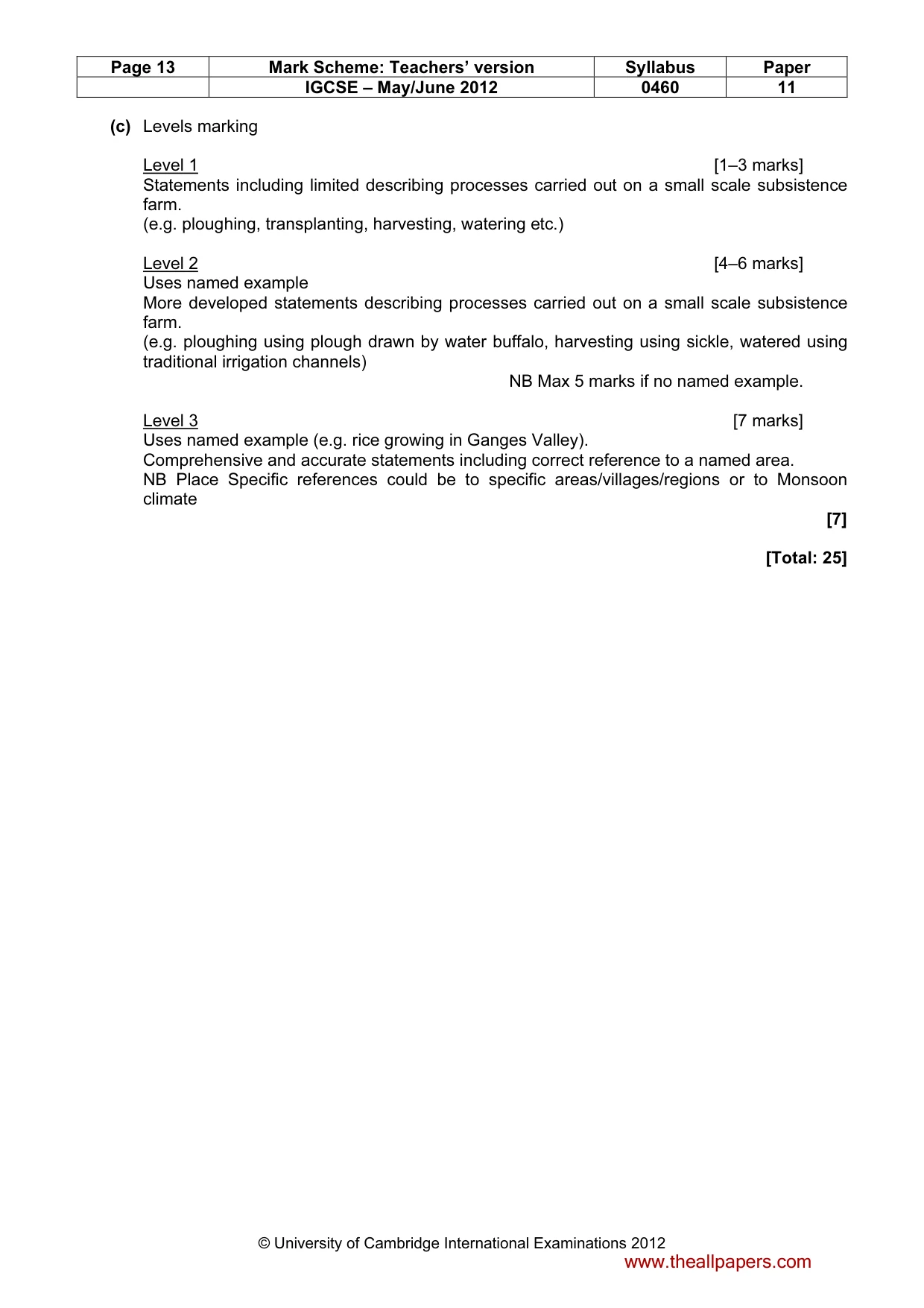 Mark scheme, page 13 of 13