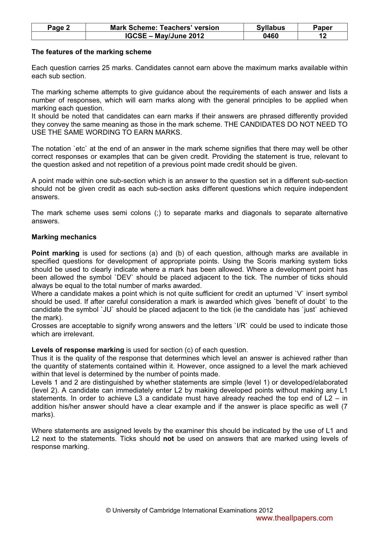 Mark scheme, page 2 of 15