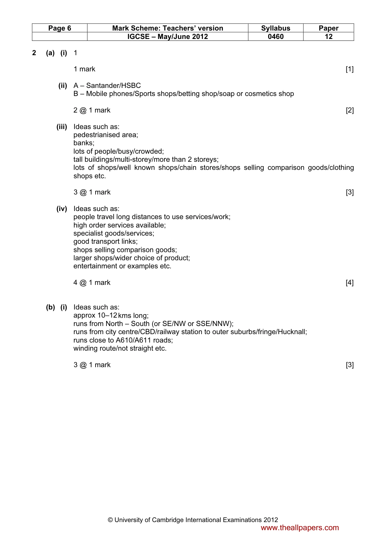 Mark scheme, page 6 of 15