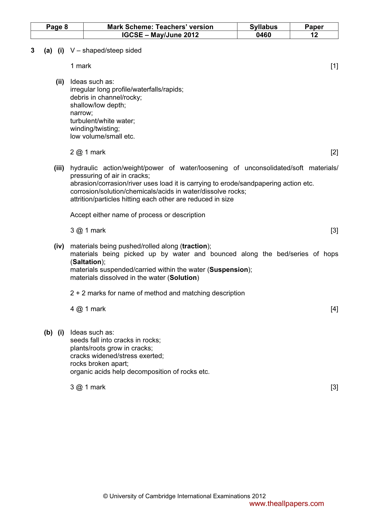 Mark scheme, page 8 of 15
