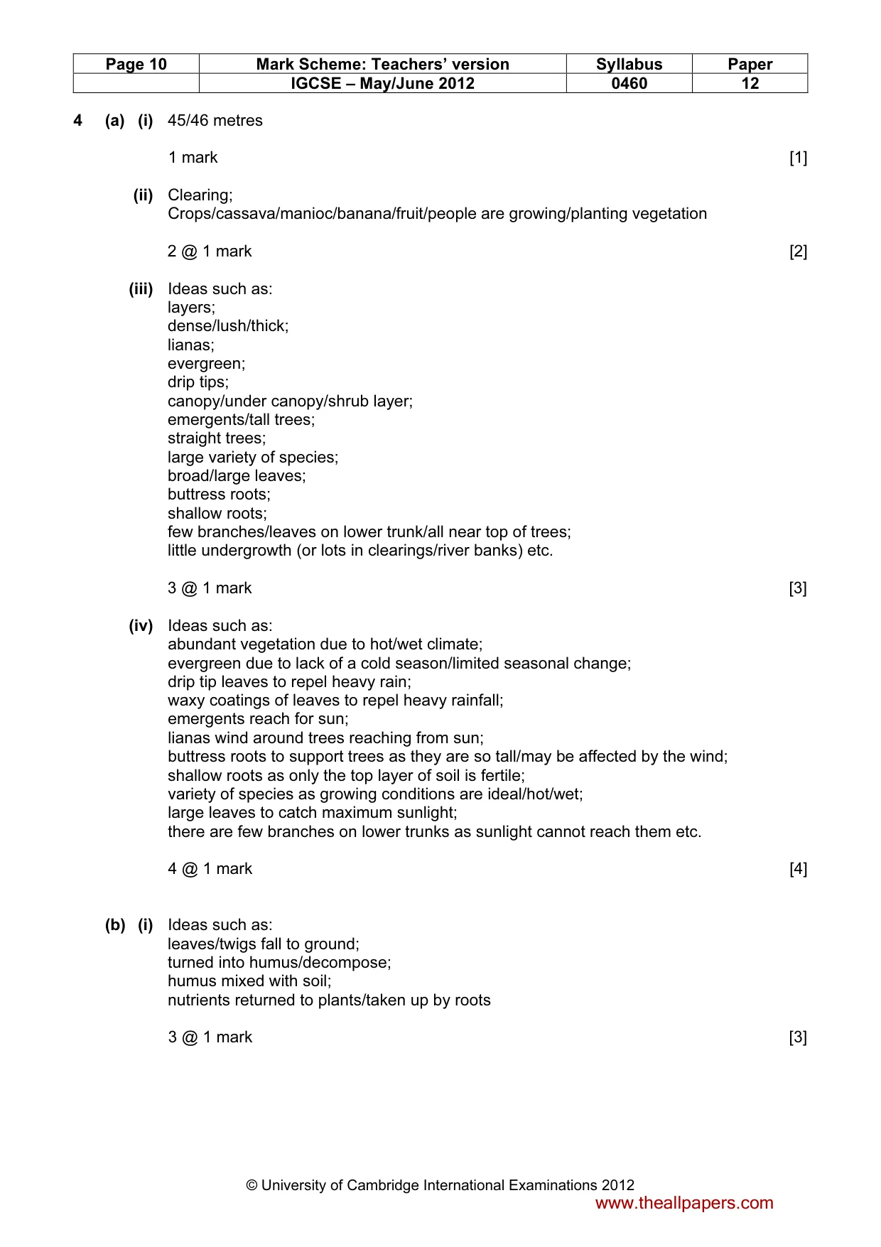 Mark scheme, page 10 of 15