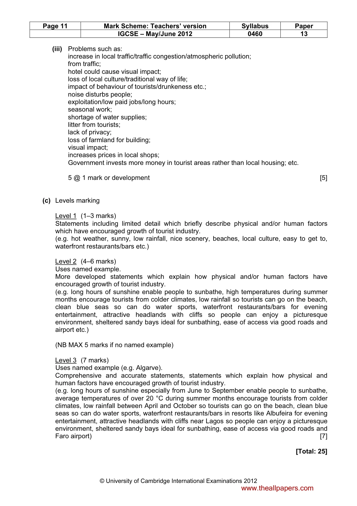 Mark scheme, page 11 of 13