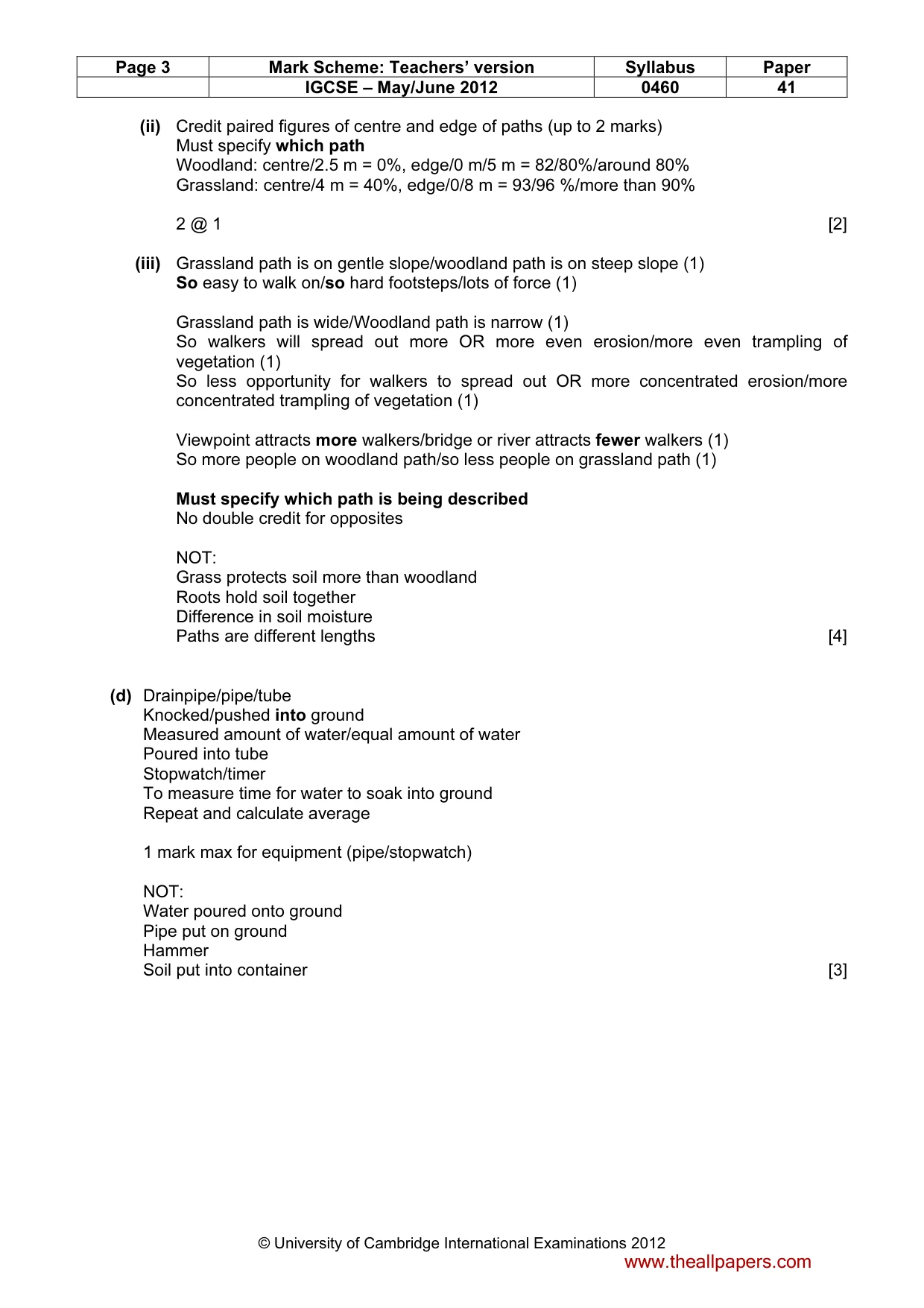 Mark scheme, page 3 of 7