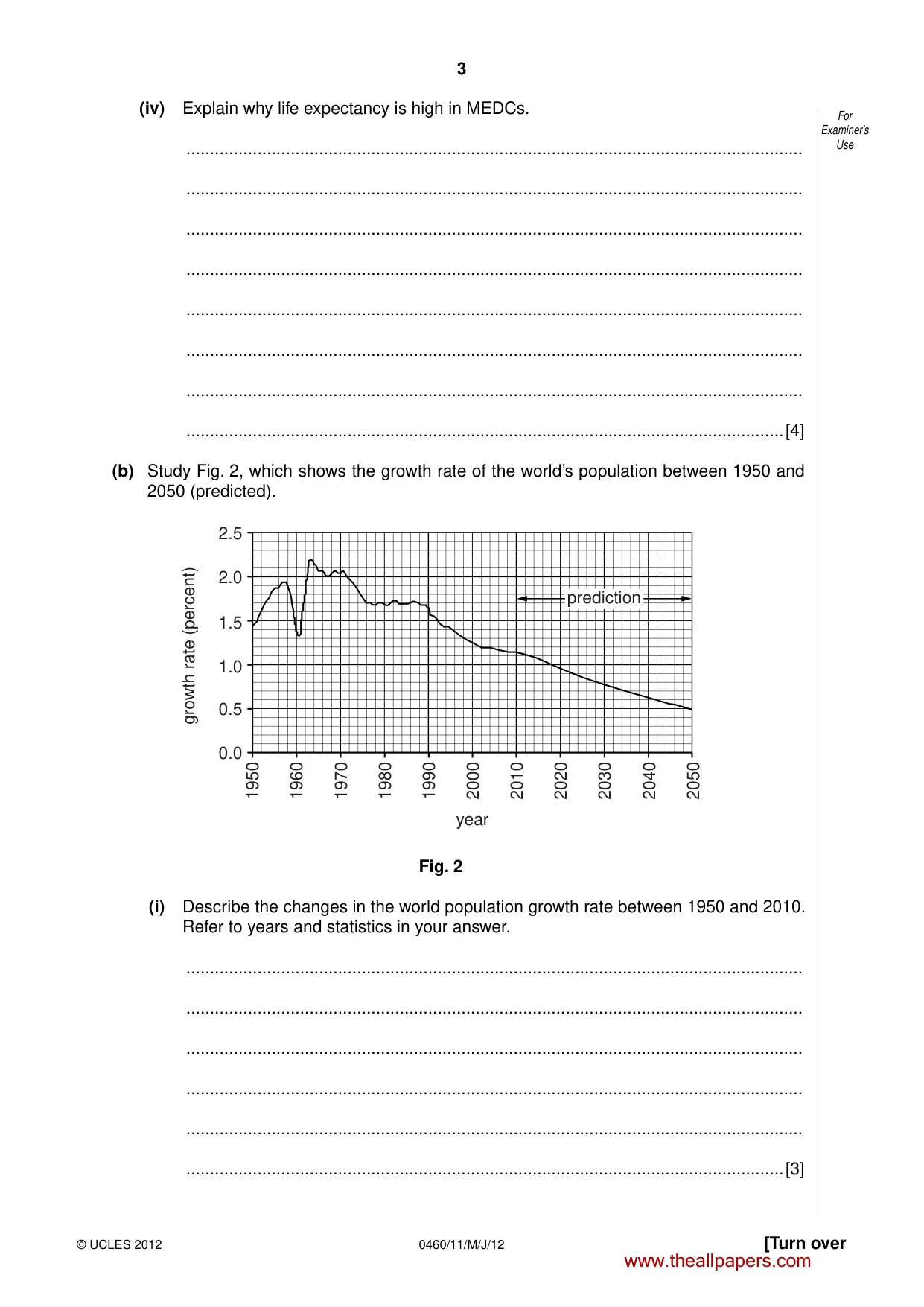Cambridge IGCSE Geography 0460 2012 May/June Paper 1 · Variant 1 question paper, page 3 of 28