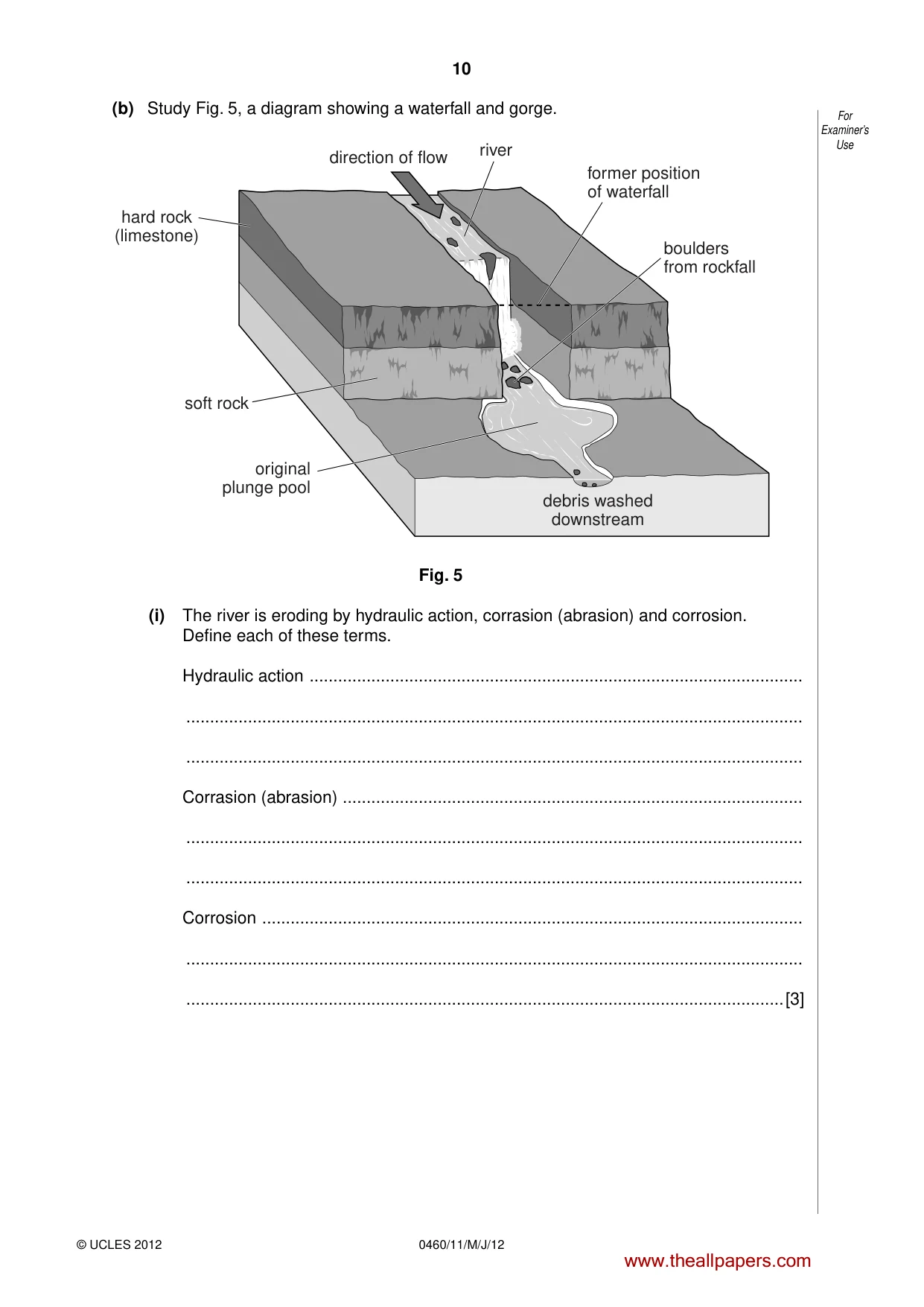 Cambridge IGCSE Geography 0460 2012 May/June Paper 1 · Variant 1 question paper, page 10 of 28