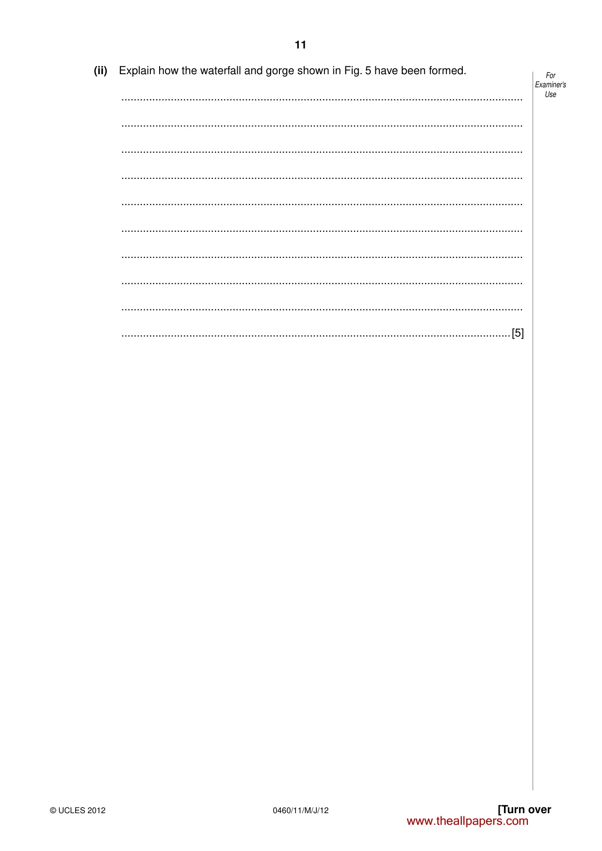 Cambridge IGCSE Geography 0460 2012 May/June Paper 1 · Variant 1 question paper, page 11 of 28