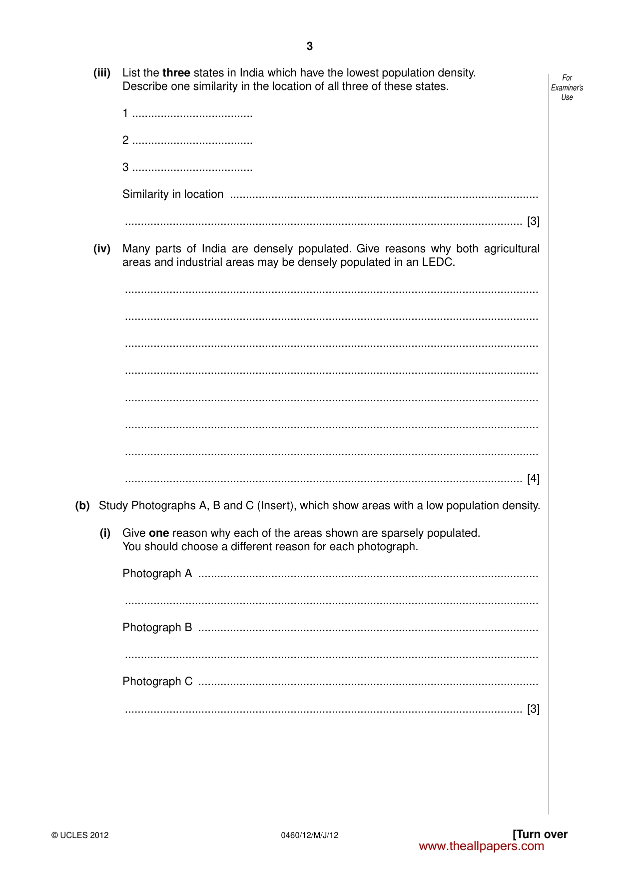 Cambridge IGCSE Geography 0460 2012 May/June Paper 1 · Variant 2 question paper, page 3 of 28
