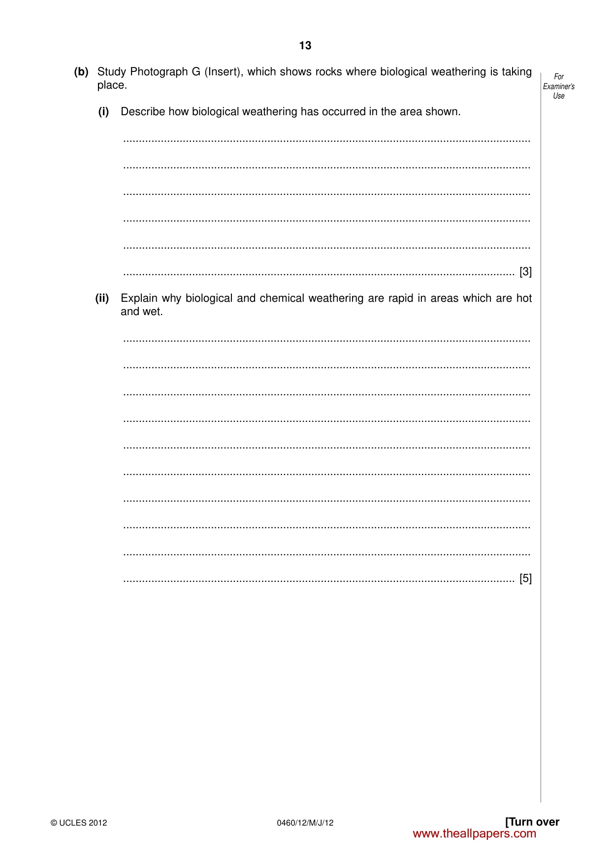 Cambridge IGCSE Geography 0460 2012 May/June Paper 1 · Variant 2 question paper, page 13 of 28