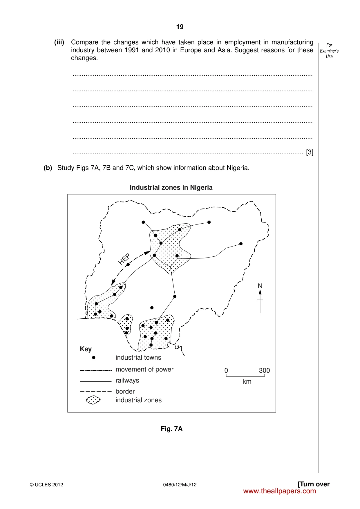 Cambridge IGCSE Geography 0460 2012 May/June Paper 1 · Variant 2 question paper, page 19 of 28