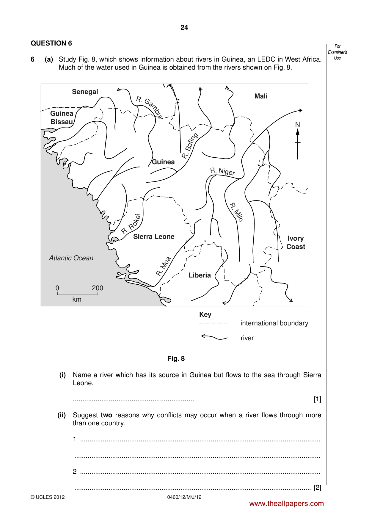 Cambridge IGCSE Geography 0460 2012 May/June Paper 1 · Variant 2 question paper, page 24 of 28
