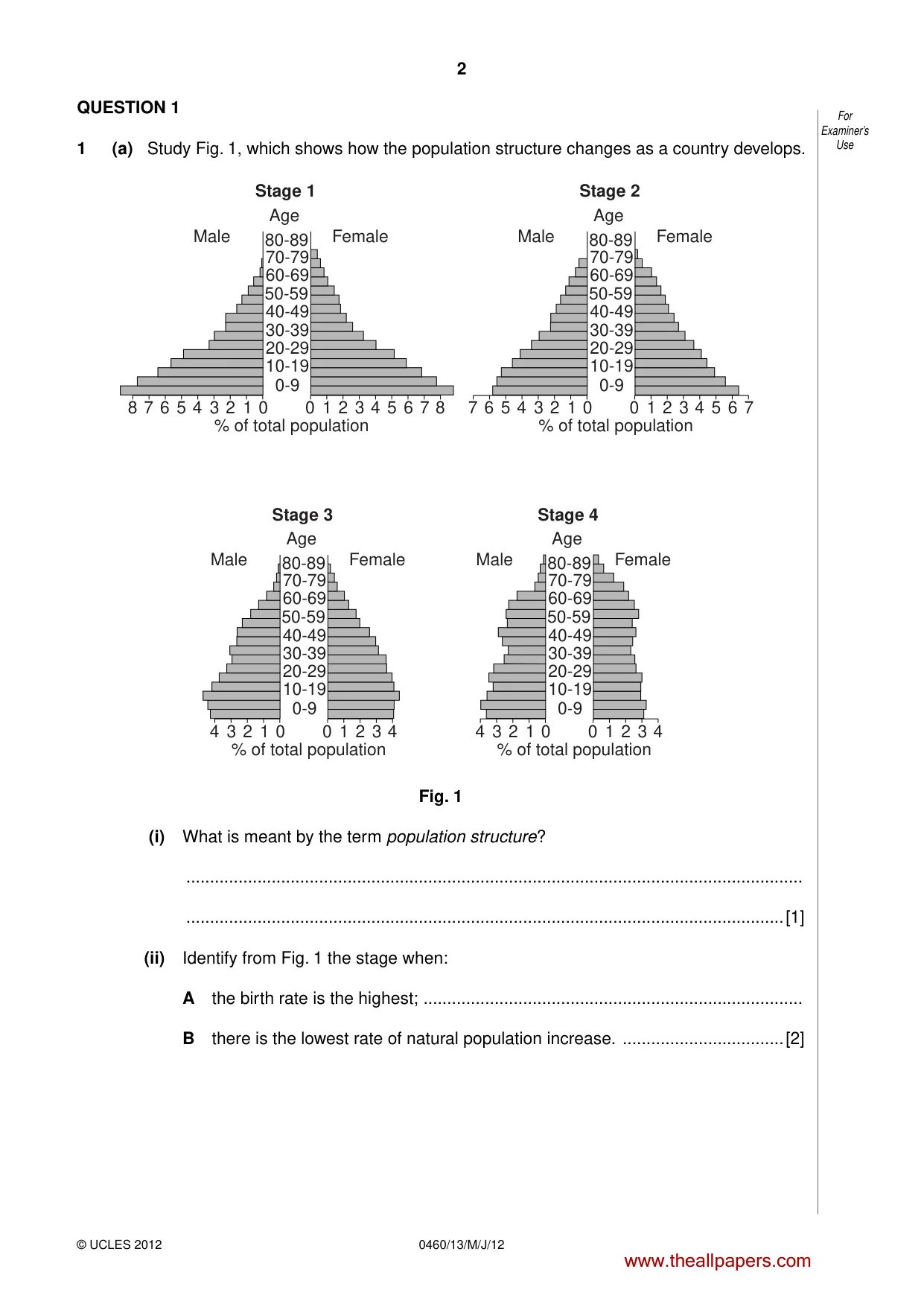 Cambridge IGCSE Geography 0460 2012 May/June Paper 1 · Variant 3 question paper, page 2 of 24