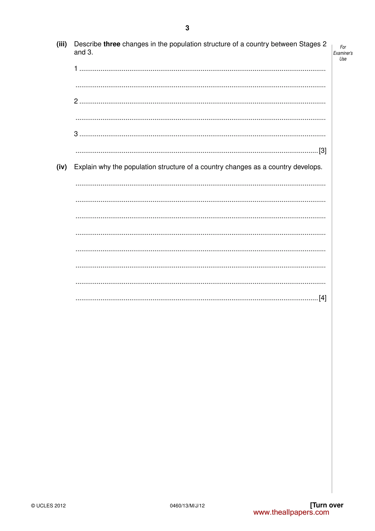 Cambridge IGCSE Geography 0460 2012 May/June Paper 1 · Variant 3 question paper, page 3 of 24