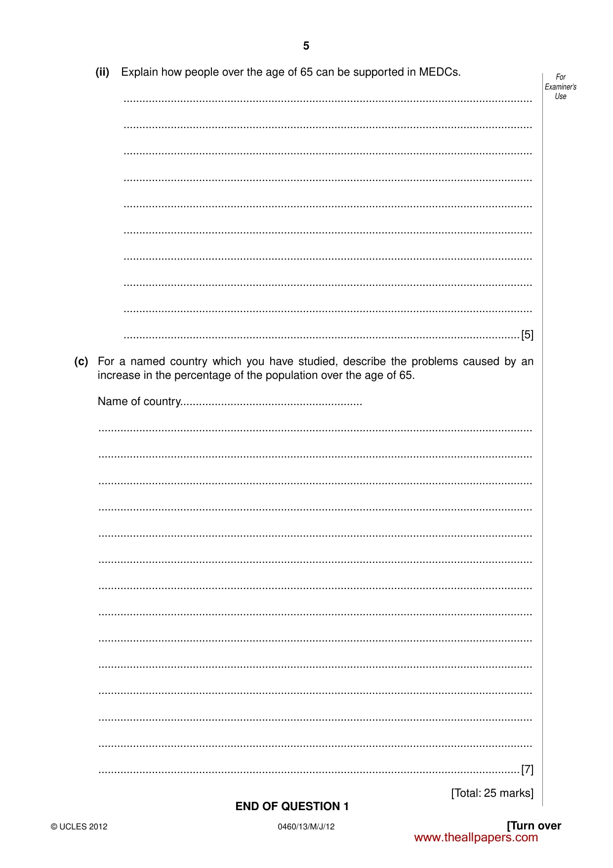 Cambridge IGCSE Geography 0460 2012 May/June Paper 1 · Variant 3 question paper, page 5 of 24