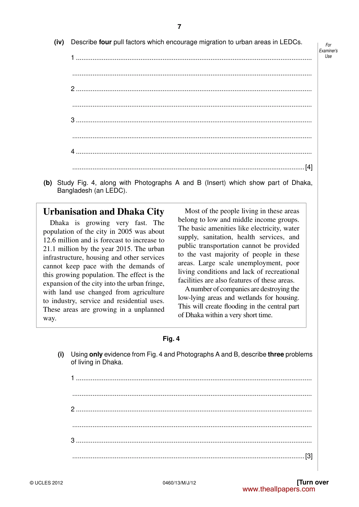 Cambridge IGCSE Geography 0460 2012 May/June Paper 1 · Variant 3 question paper, page 7 of 24