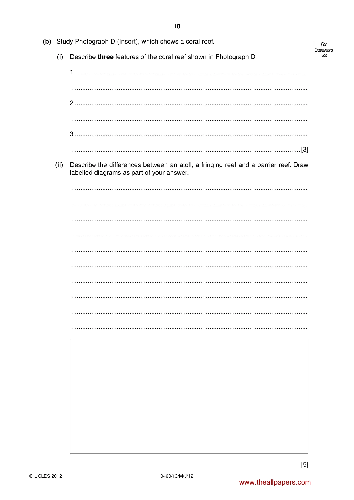 Cambridge IGCSE Geography 0460 2012 May/June Paper 1 · Variant 3 question paper, page 10 of 24