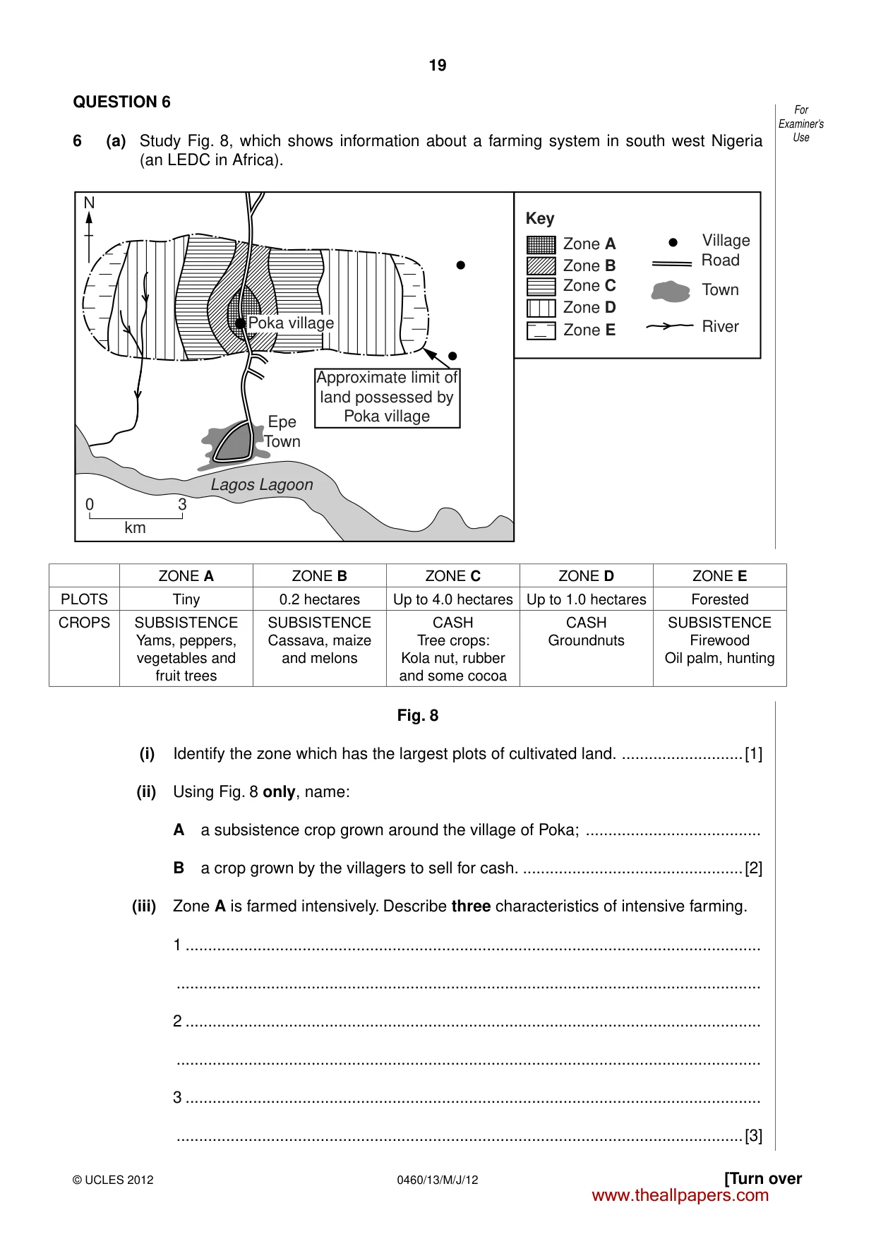 Cambridge IGCSE Geography 0460 2012 May/June Paper 1 · Variant 3 question paper, page 19 of 24