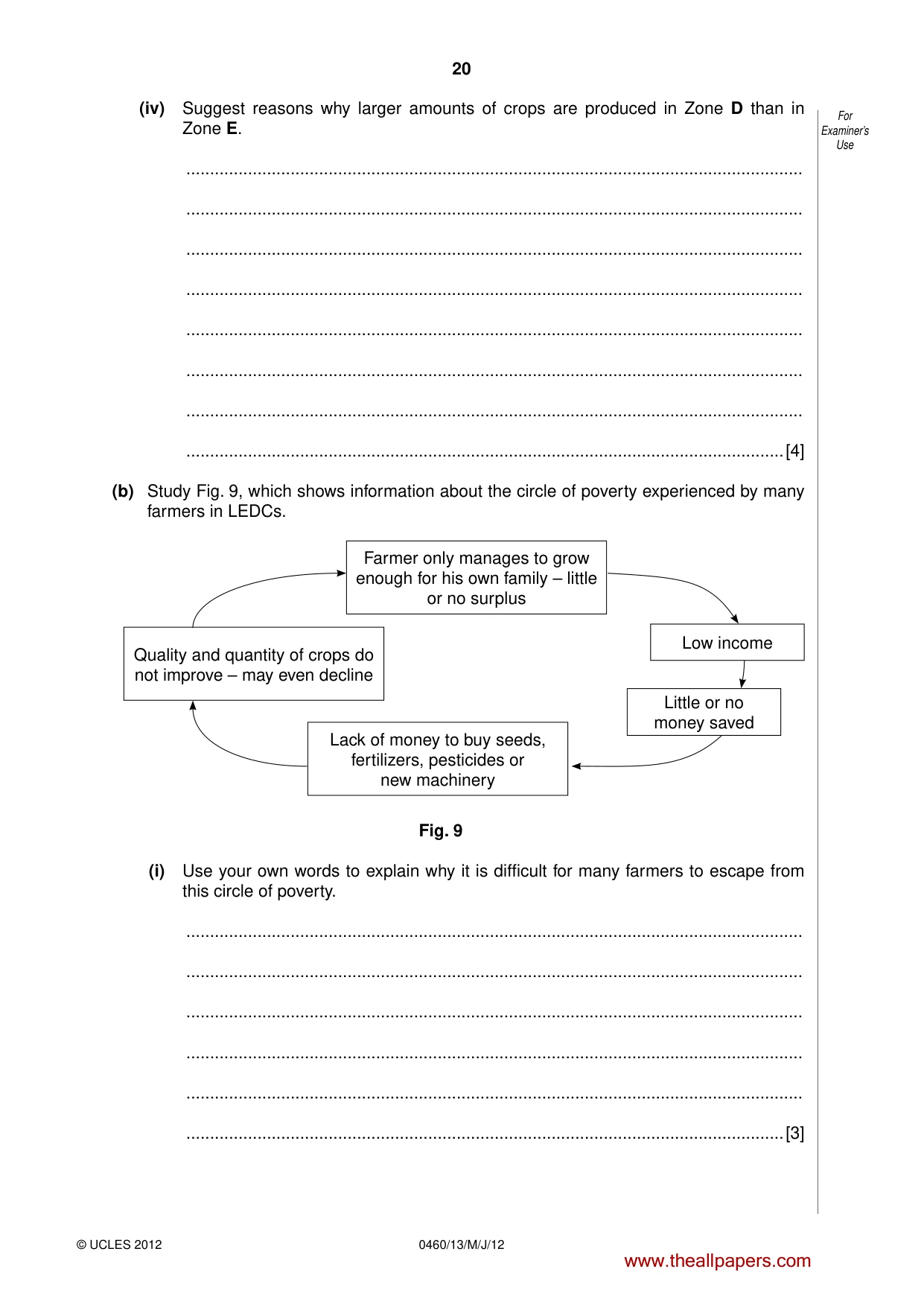Cambridge IGCSE Geography 0460 2012 May/June Paper 1 · Variant 3 question paper, page 20 of 24