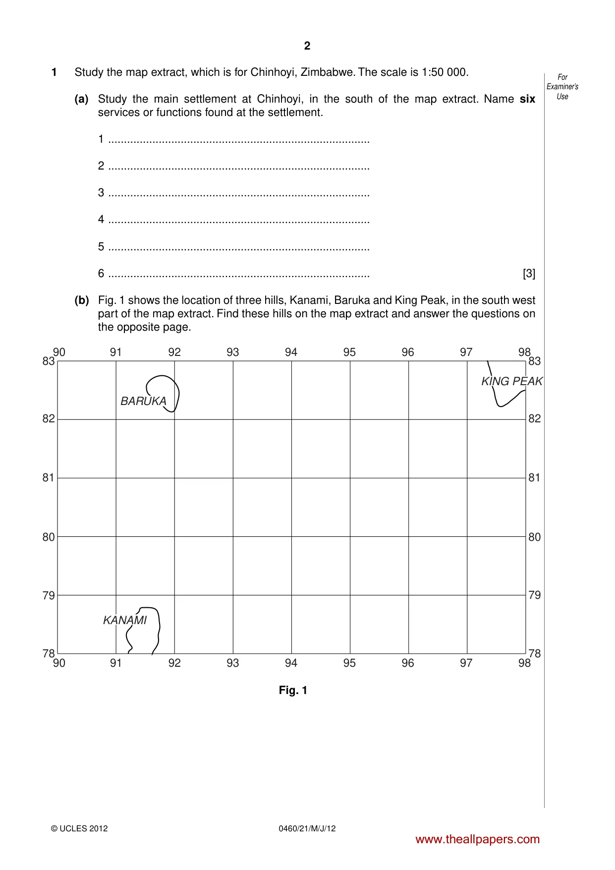 Cambridge IGCSE Geography 0460 2012 May/June Paper 2 · Variant 1 question paper, page 2 of 16
