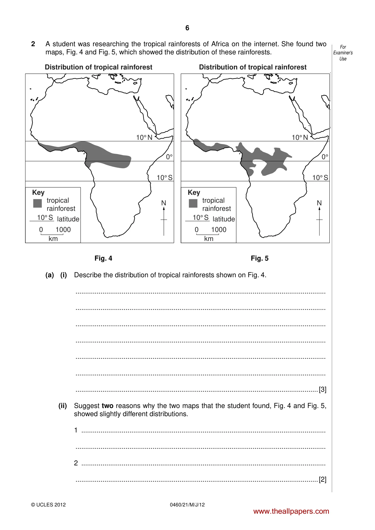 Cambridge IGCSE Geography 0460 2012 May/June Paper 2 · Variant 1 question paper, page 6 of 16