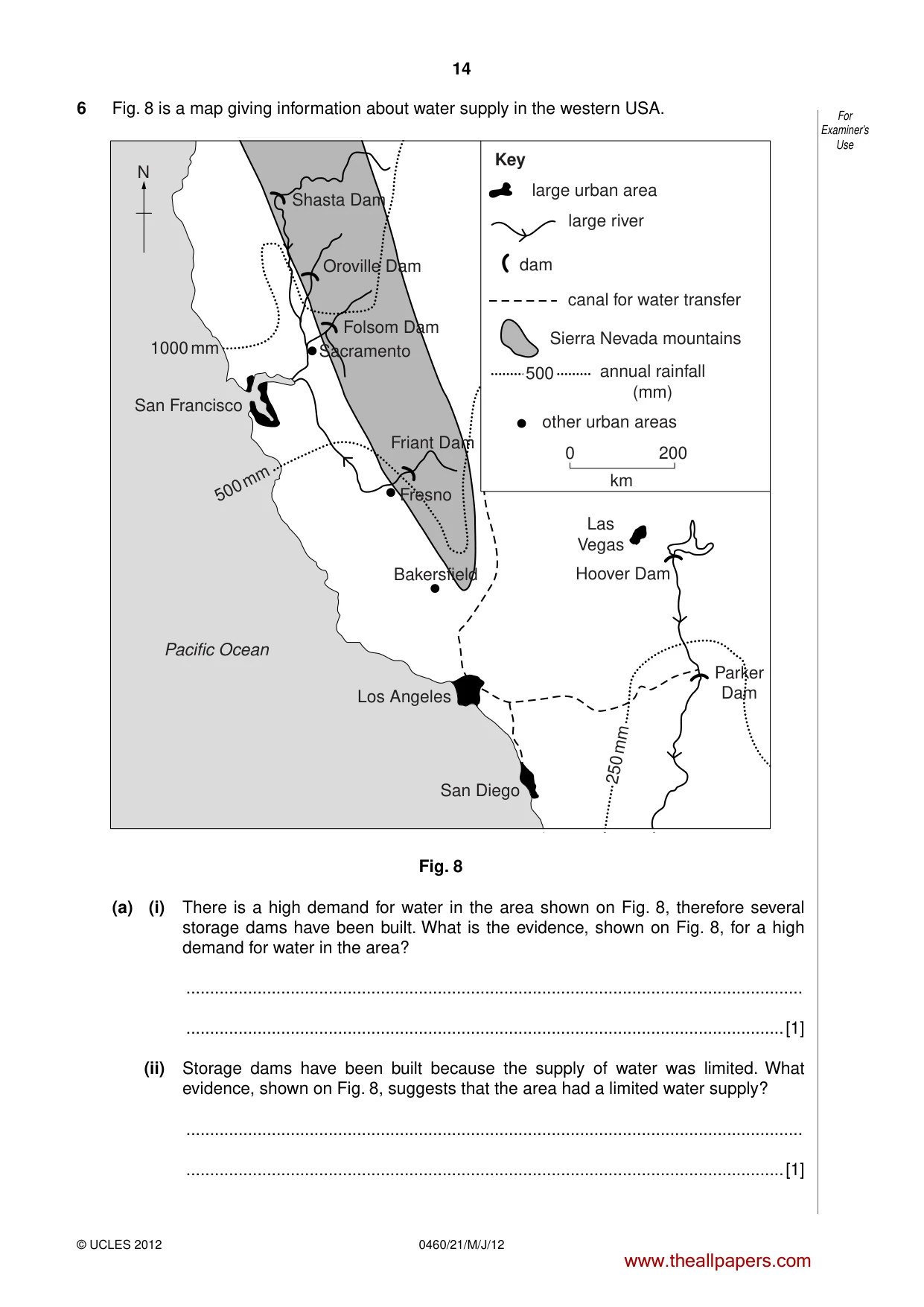 Cambridge IGCSE Geography 0460 2012 May/June Paper 2 · Variant 1 question paper, page 14 of 16