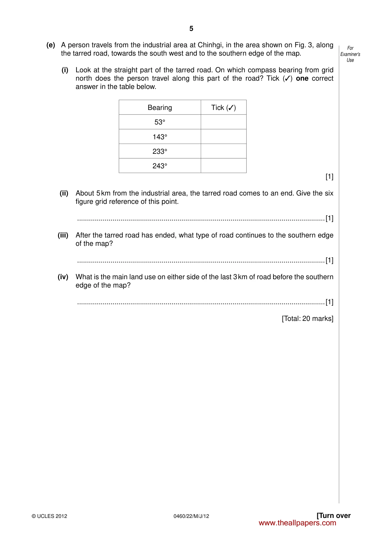Cambridge IGCSE Geography 0460 2012 May/June Paper 2 · Variant 2 question paper, page 5 of 16