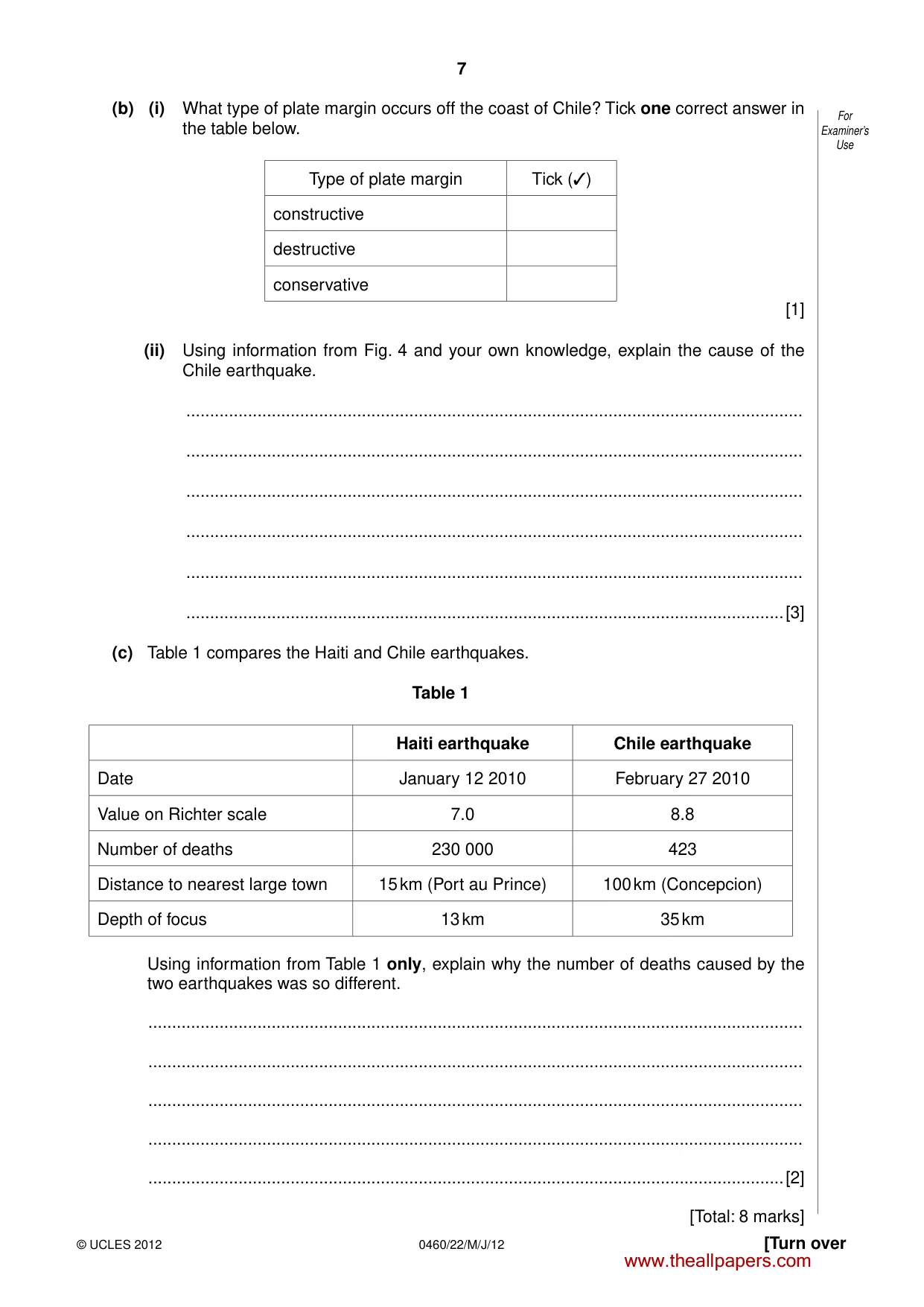 Cambridge IGCSE Geography 0460 2012 May/June Paper 2 · Variant 2 question paper, page 7 of 16