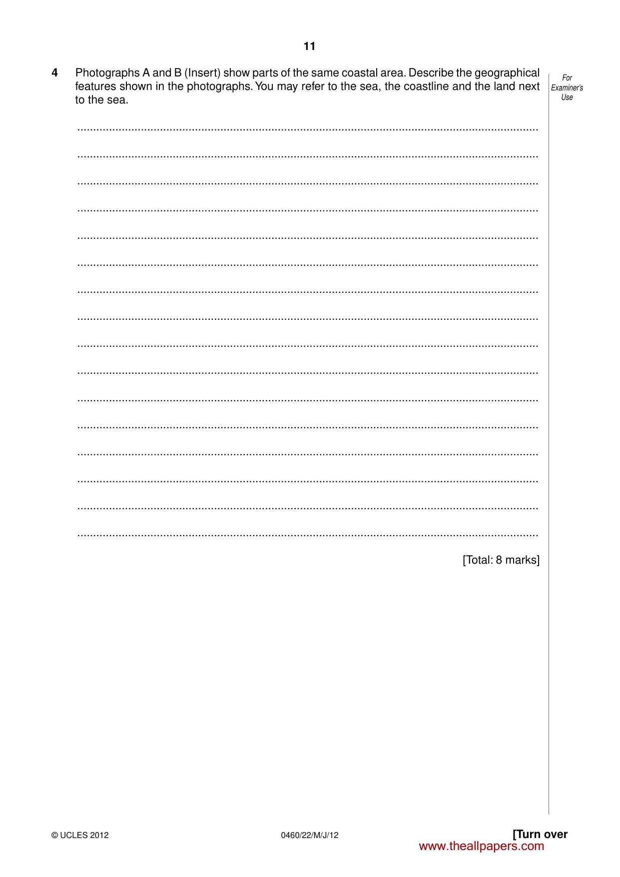 Cambridge IGCSE Geography 0460 2012 May/June Paper 2 · Variant 2 question paper, page 11 of 16