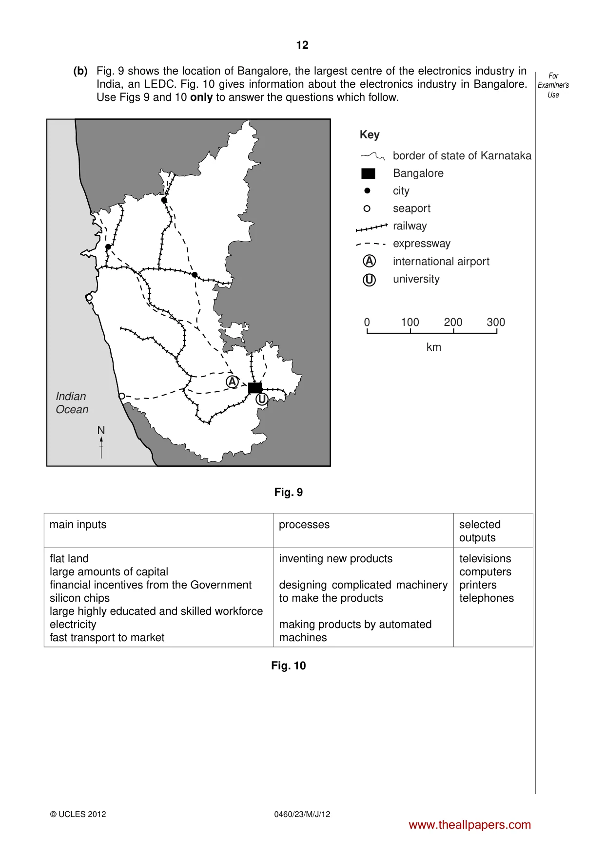 Cambridge IGCSE Geography 0460 2012 May/June Paper 2 · Variant 3 question paper, page 12 of 16