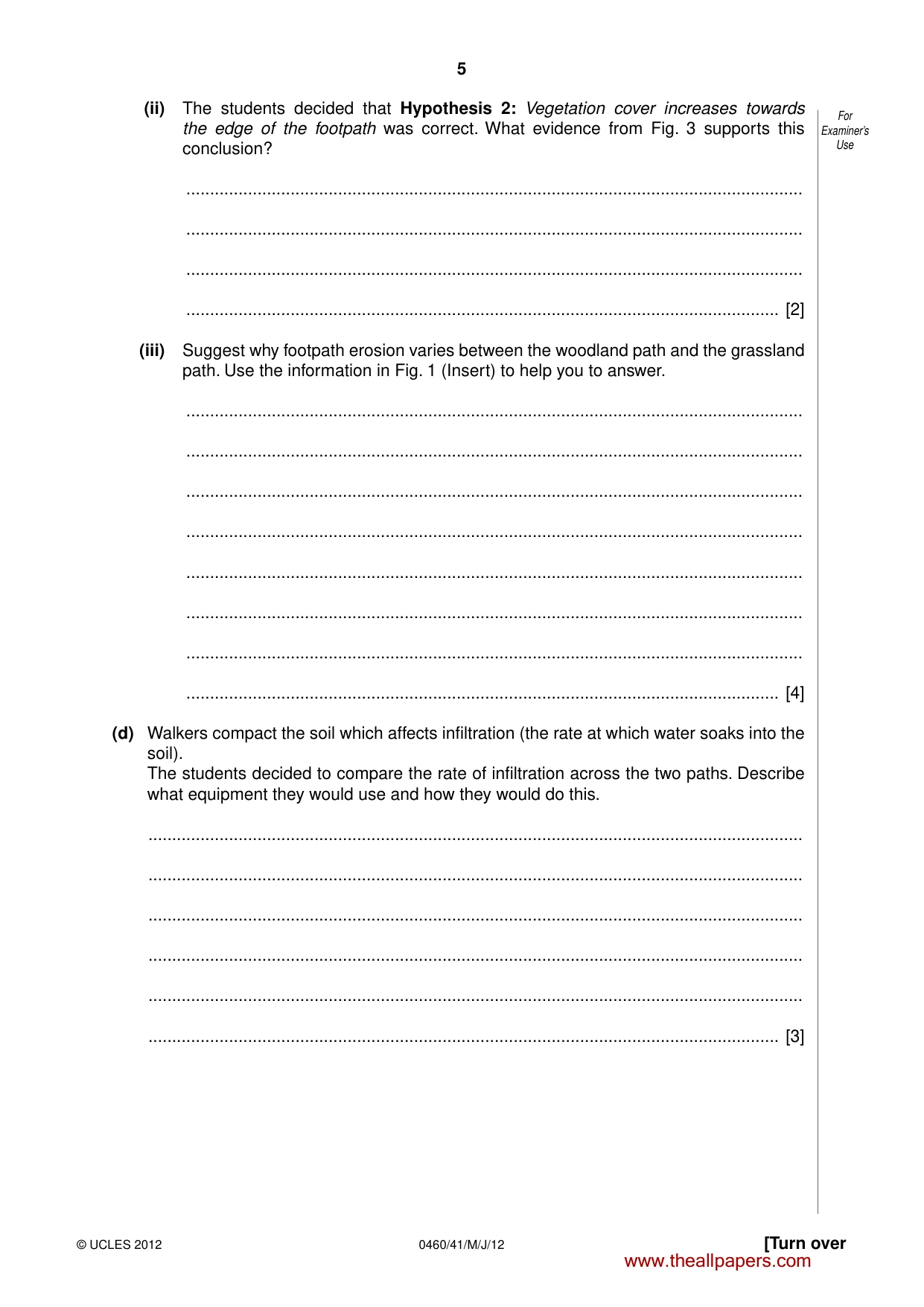 Cambridge IGCSE Geography 0460 2012 May/June Paper 4 · Variant 1 question paper, page 5 of 16