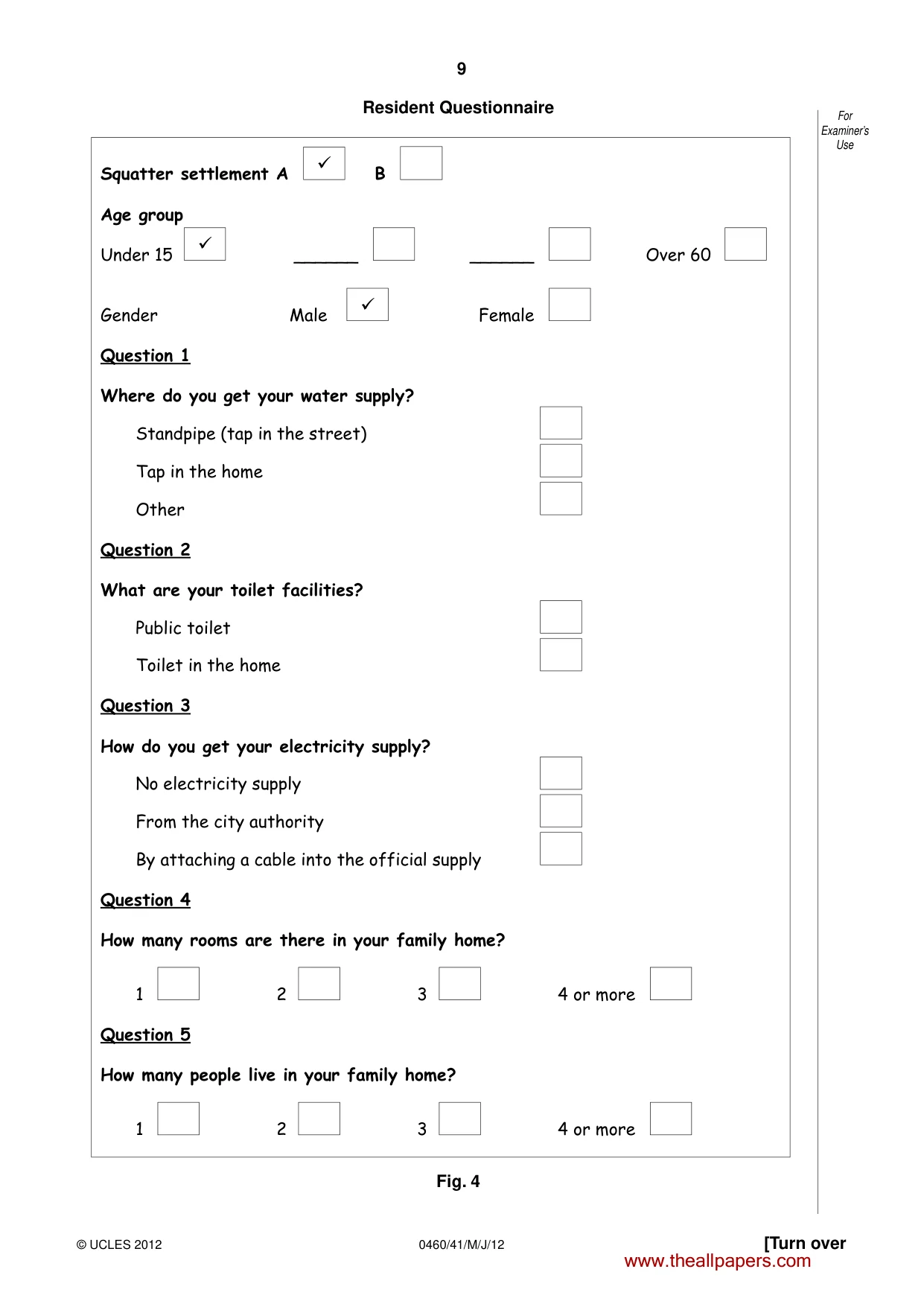 Cambridge IGCSE Geography 0460 2012 May/June Paper 4 · Variant 1 question paper, page 9 of 16