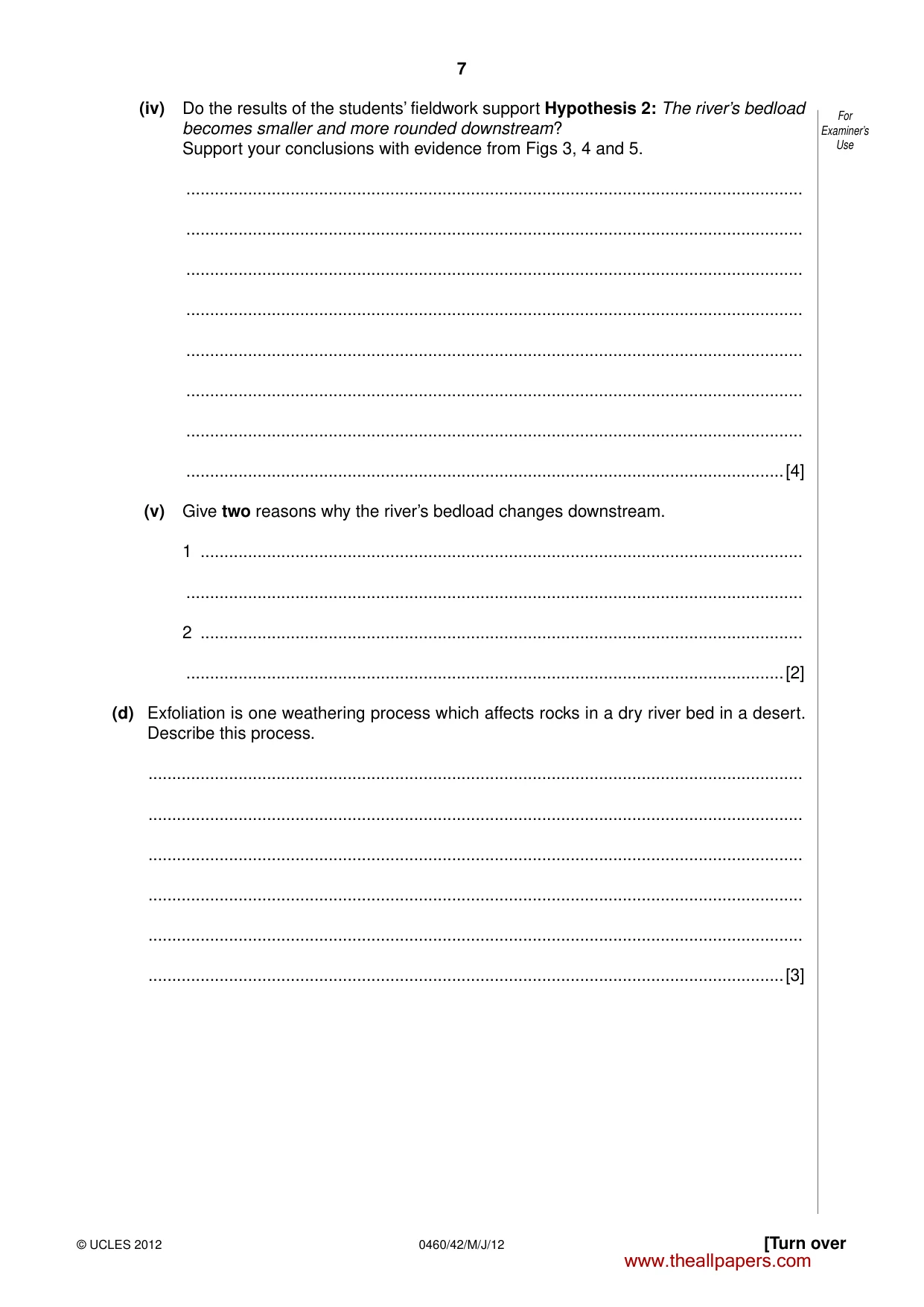 Cambridge IGCSE Geography 0460 2012 May/June Paper 4 · Variant 2 question paper, page 7 of 16