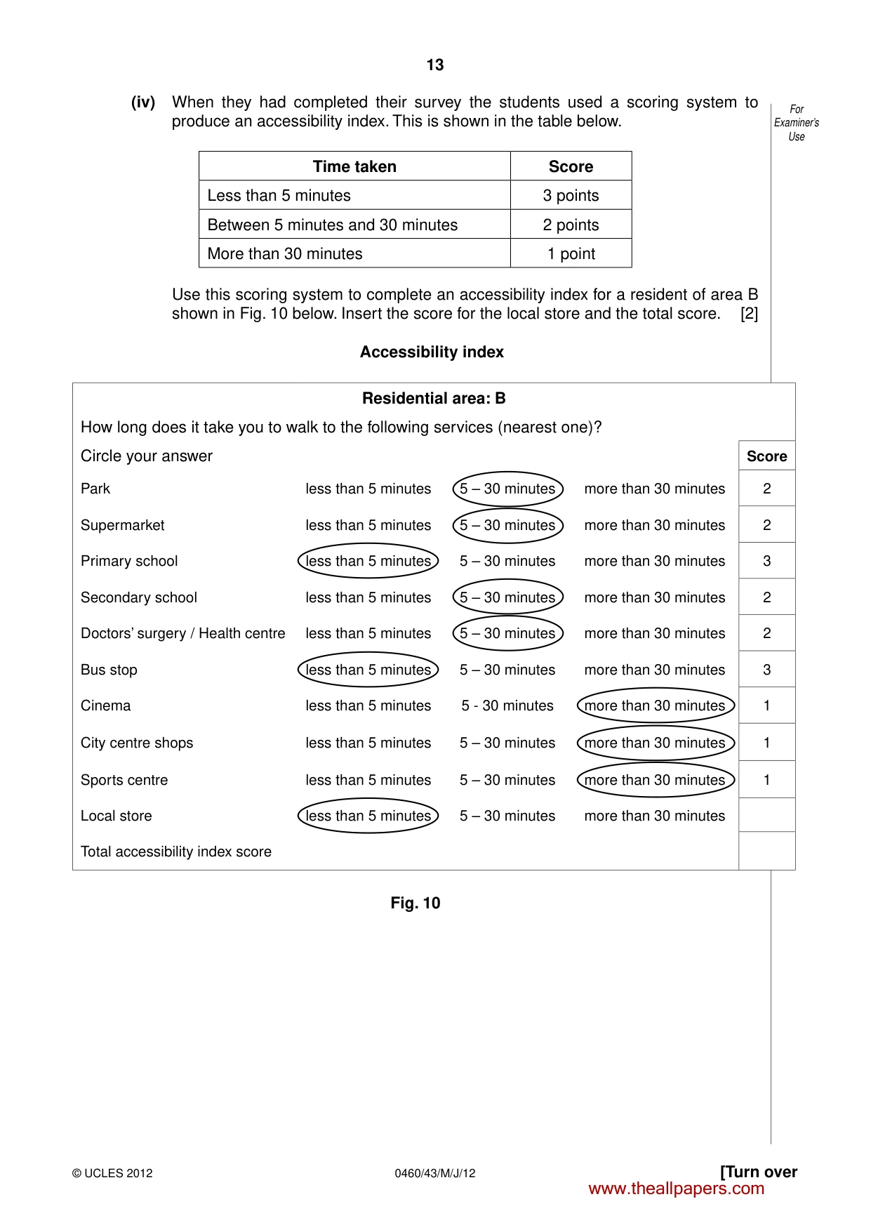 Cambridge IGCSE Geography 0460 2012 May/June Paper 4 · Variant 3 question paper, page 13 of 16