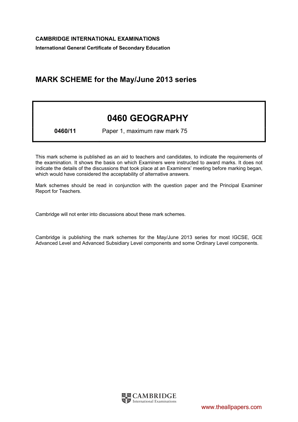 Mark scheme, page 1 of 11