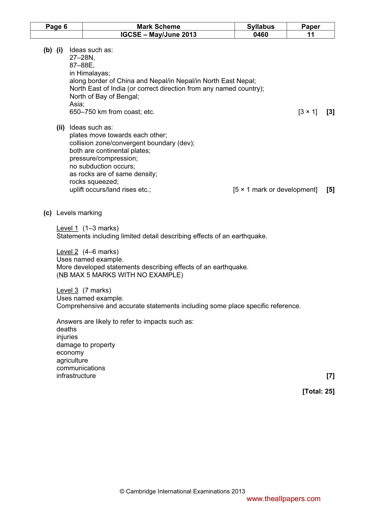 Mark scheme, page 6 of 11