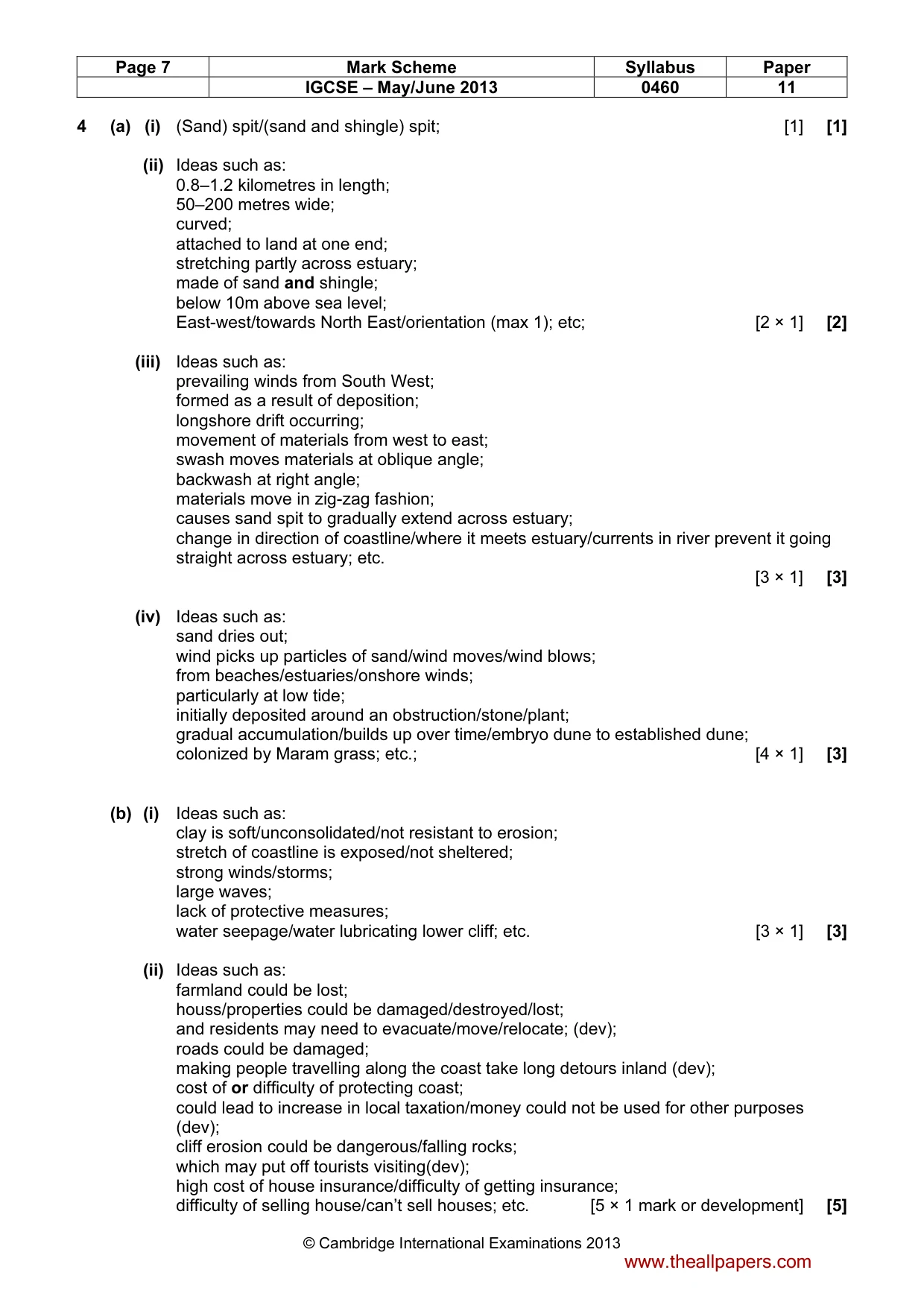 Mark scheme, page 7 of 11