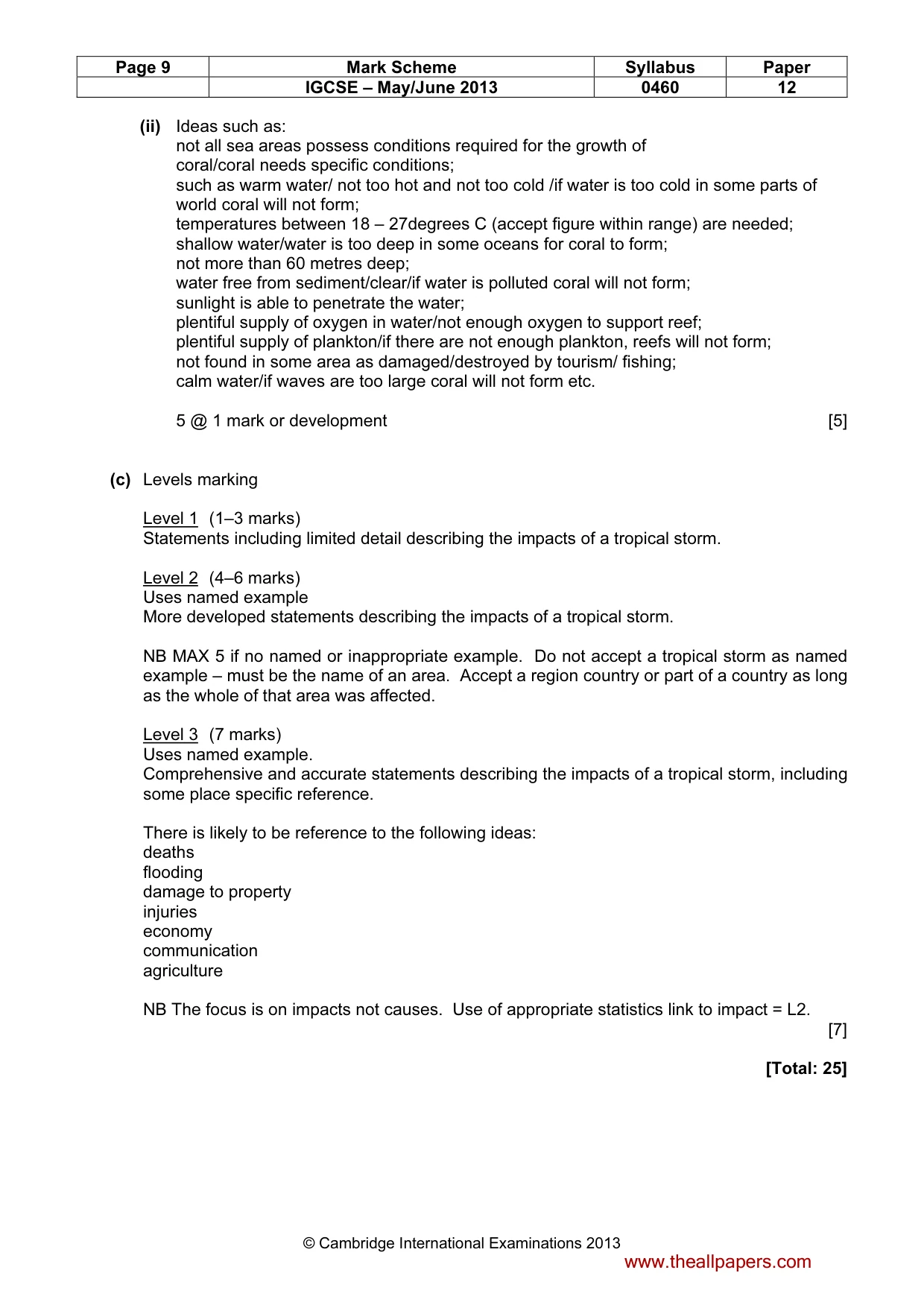 Mark scheme, page 9 of 14